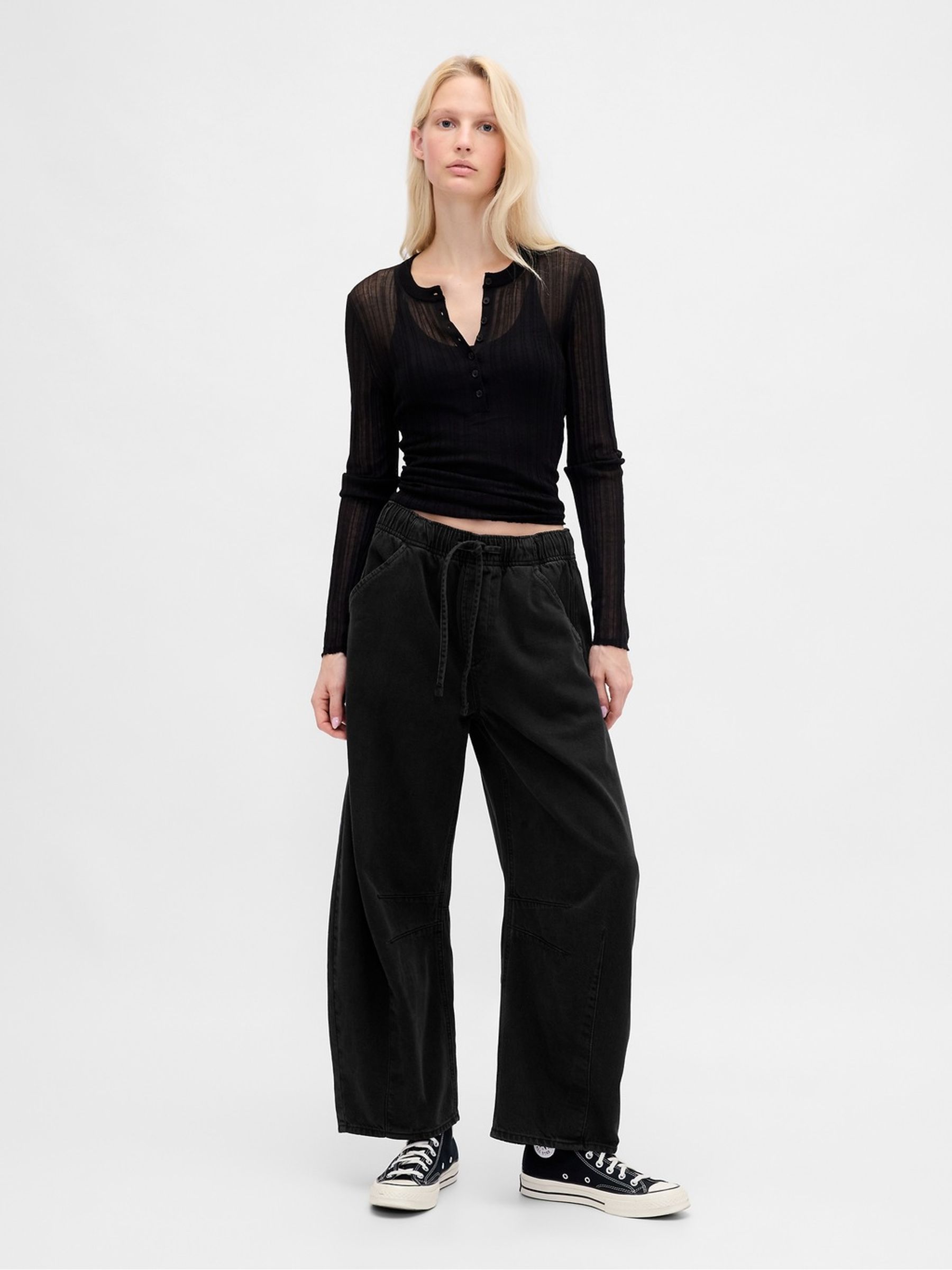 Black Mid Rise UltraSoft Easy Horseshoe Jeans - Image 1 of 7
