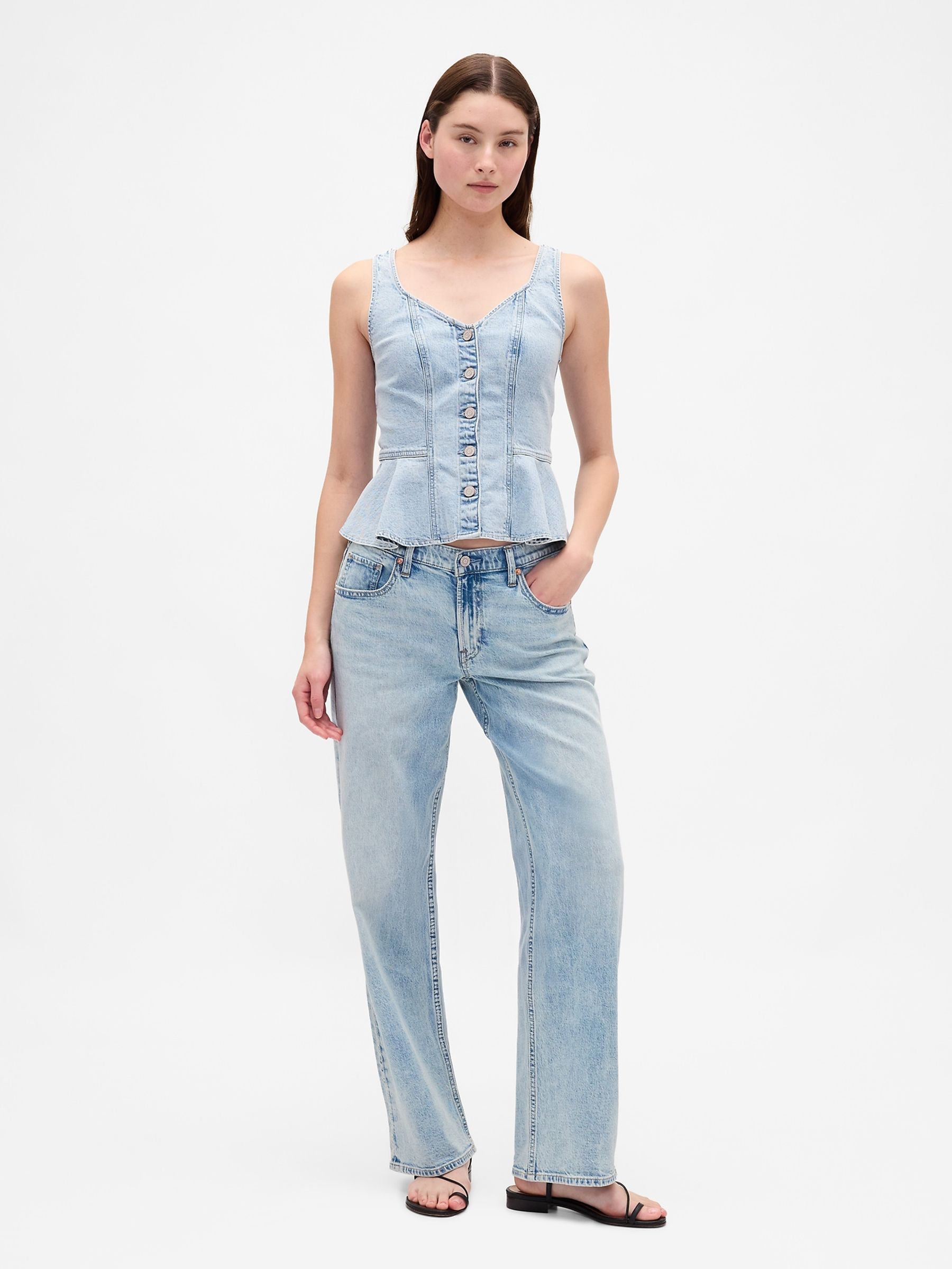 Light Blue Wash Low Rise '90s Loose Jeans - Image 1 of 4