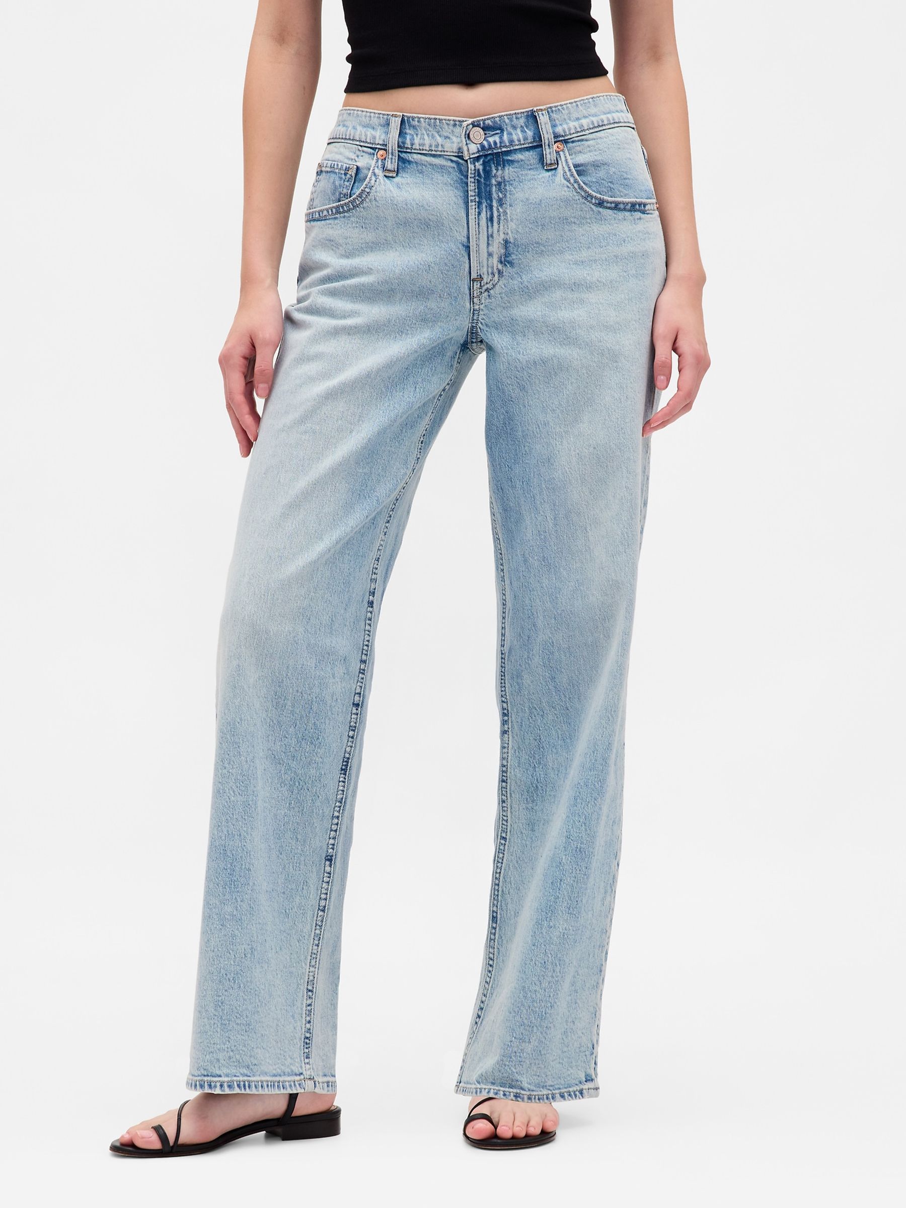 Light Blue Wash Low Rise '90s Loose Jeans - Image 2 of 4 Light Blue Wash Low Rise '90s Loose Jeans - Image 2 of 4