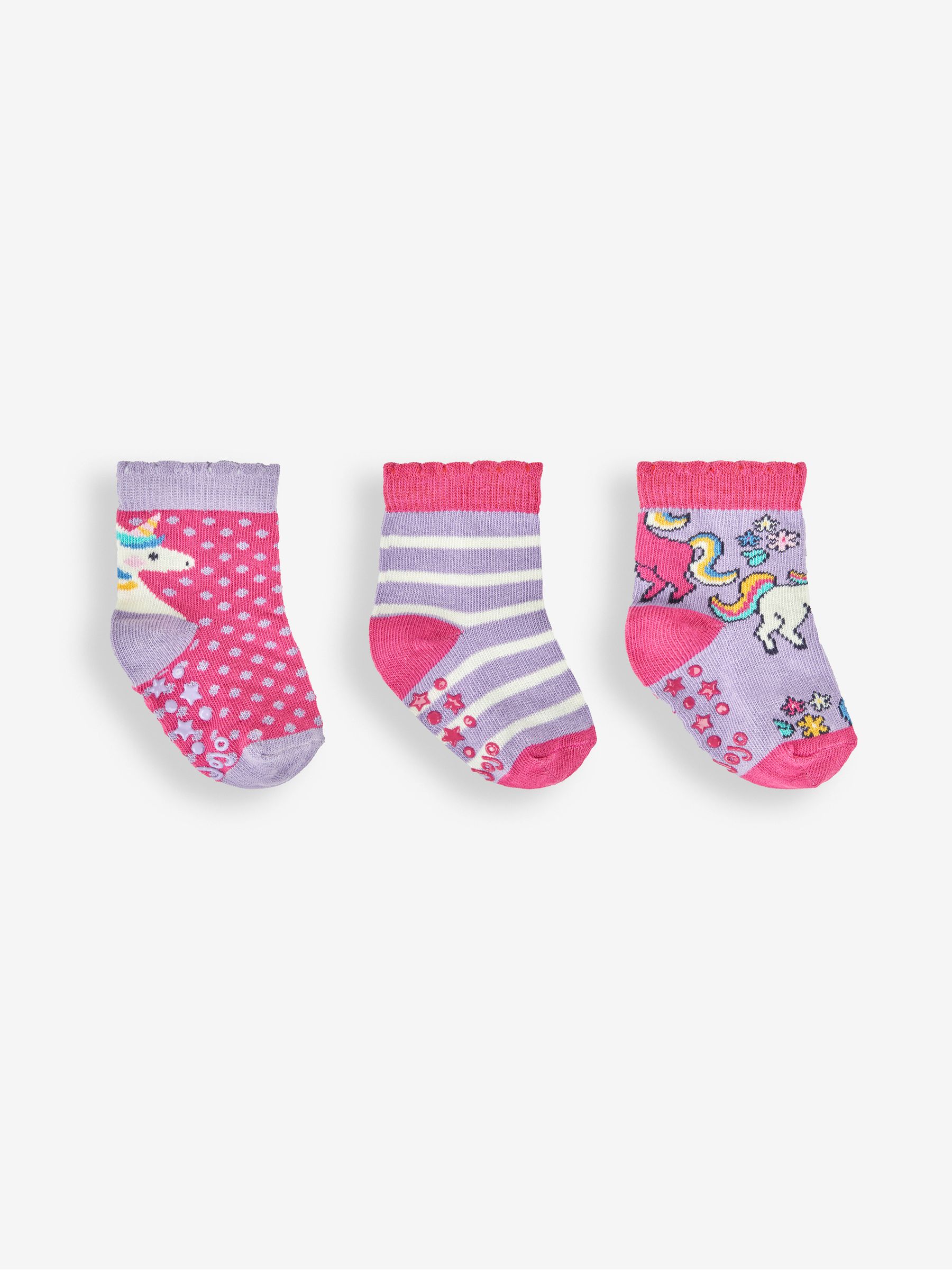 Lilac 3-Pack Unicorn Socks - Image 1 of 5