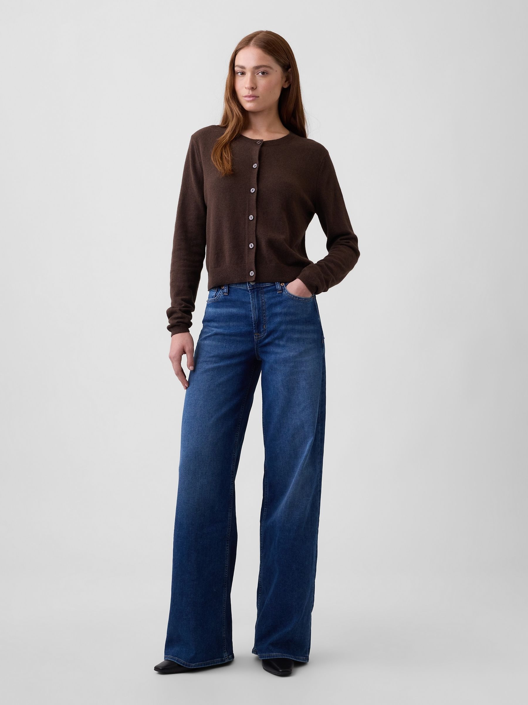 Dark Indigo Wash Mid Rise Wide-Leg Jeans - Image 4 of 4