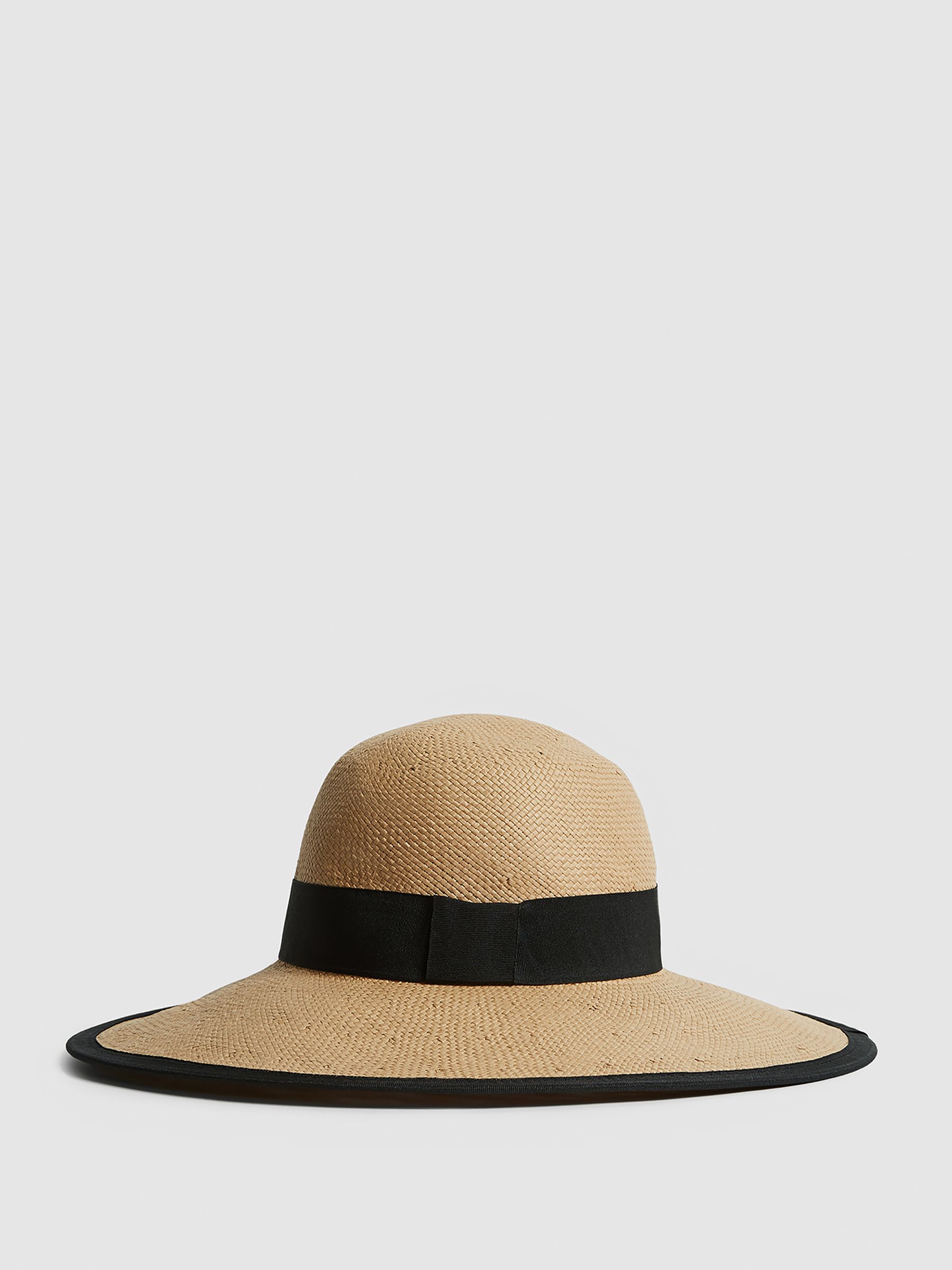 Raffia Woven Wide Brim Hat in Natural - Image 1 of 6