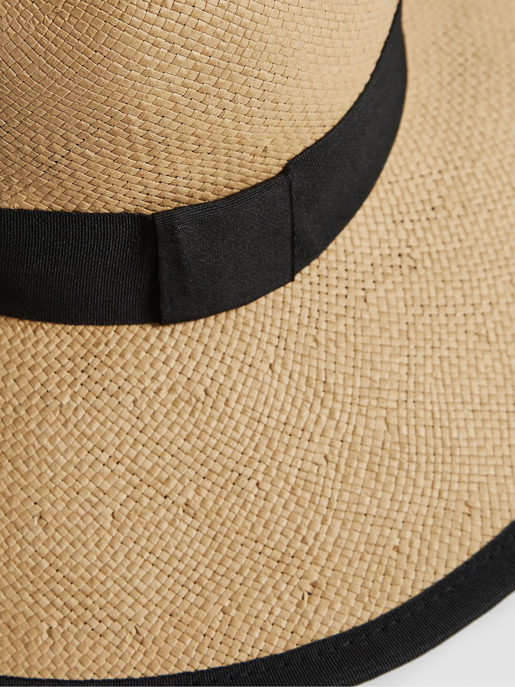 Raffia Woven Wide Brim Hat in Natural - Image 4 of 6