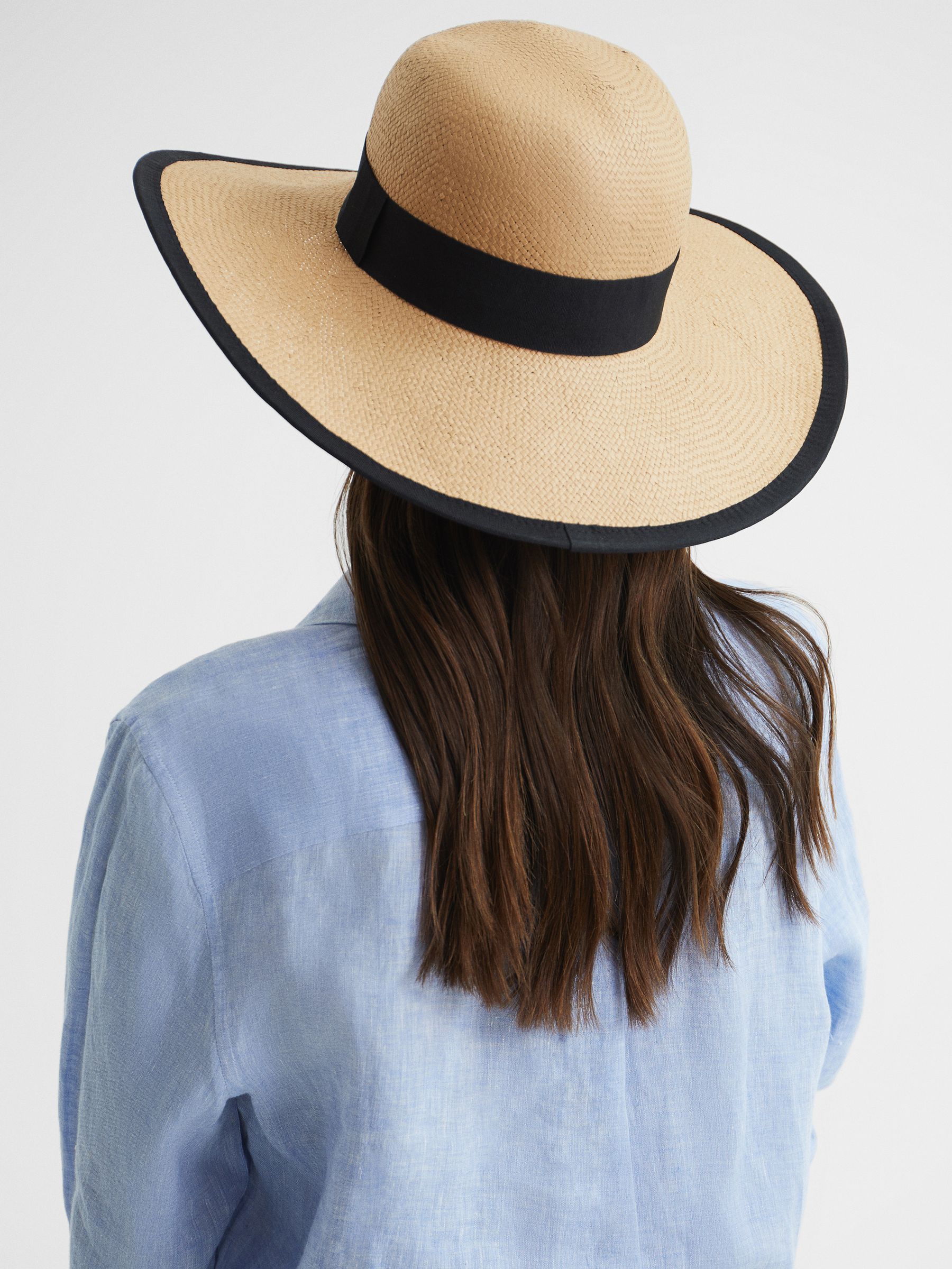 Raffia Woven Wide Brim Hat in Natural - Image 6 of 6