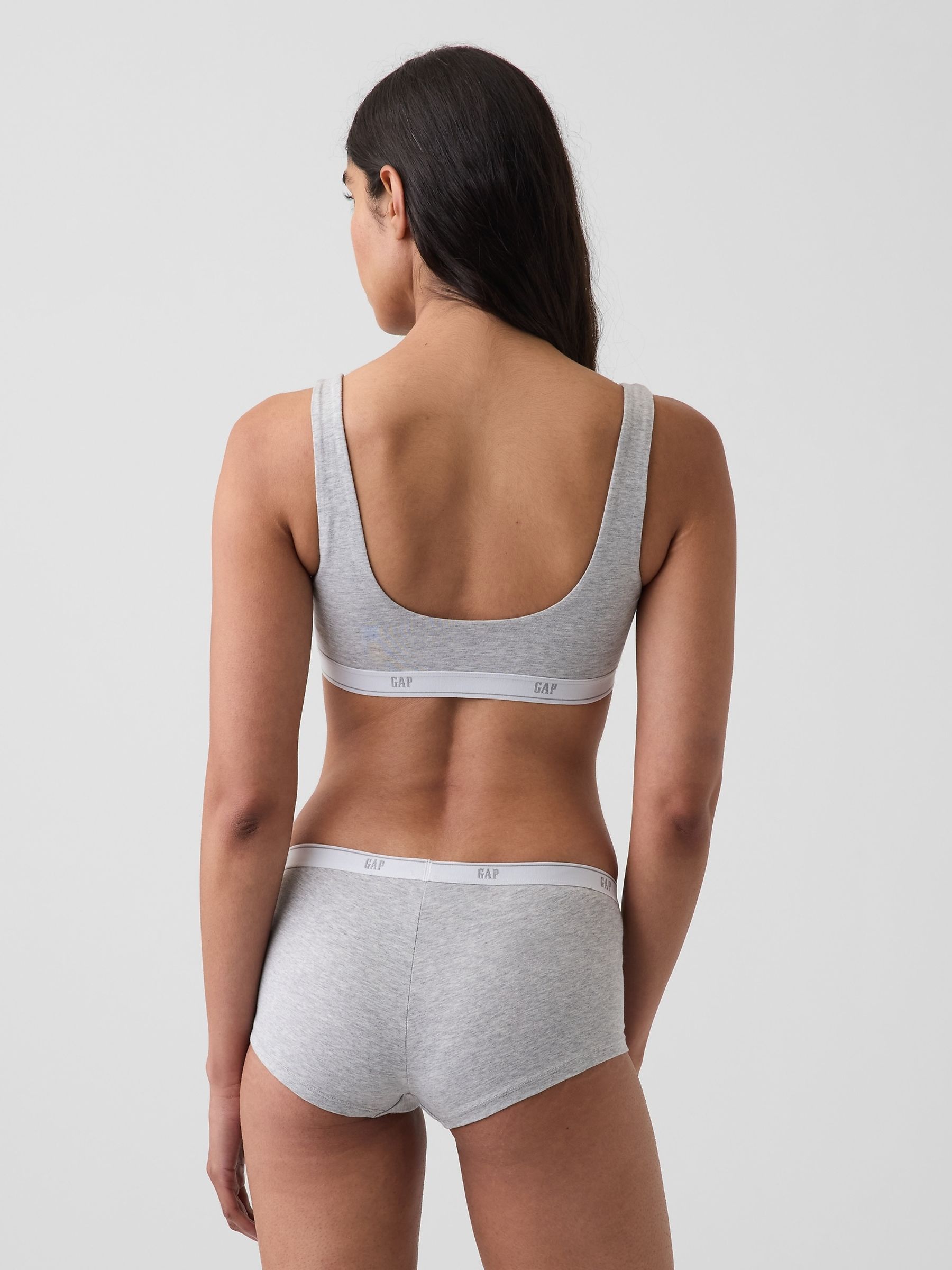 Grey Softest Stretch Cotton Logo Bralette - Image 2 of 4