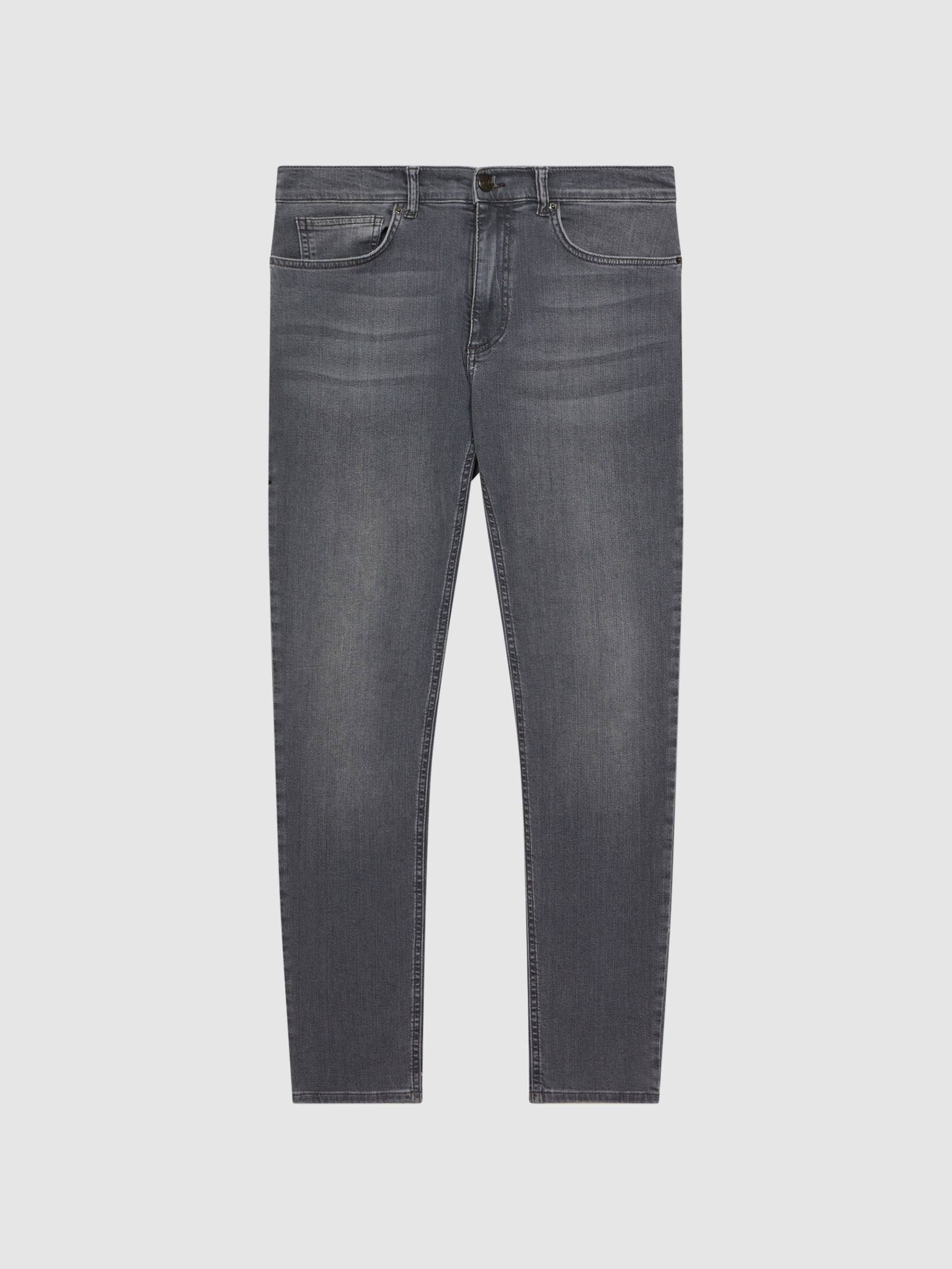 Slim Fit Washed Jeans in Washed Grey - Image 2 of 5