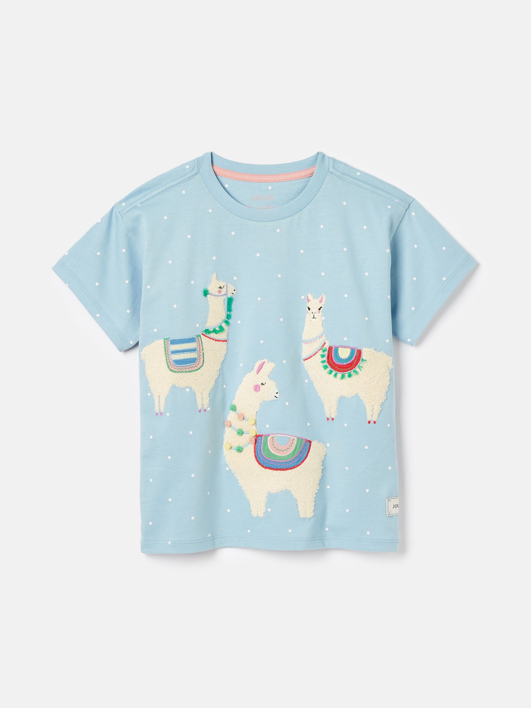 Girls' Astra Blue Llama Short Sleeve Artwork T-Shirt - Image 1 of 5