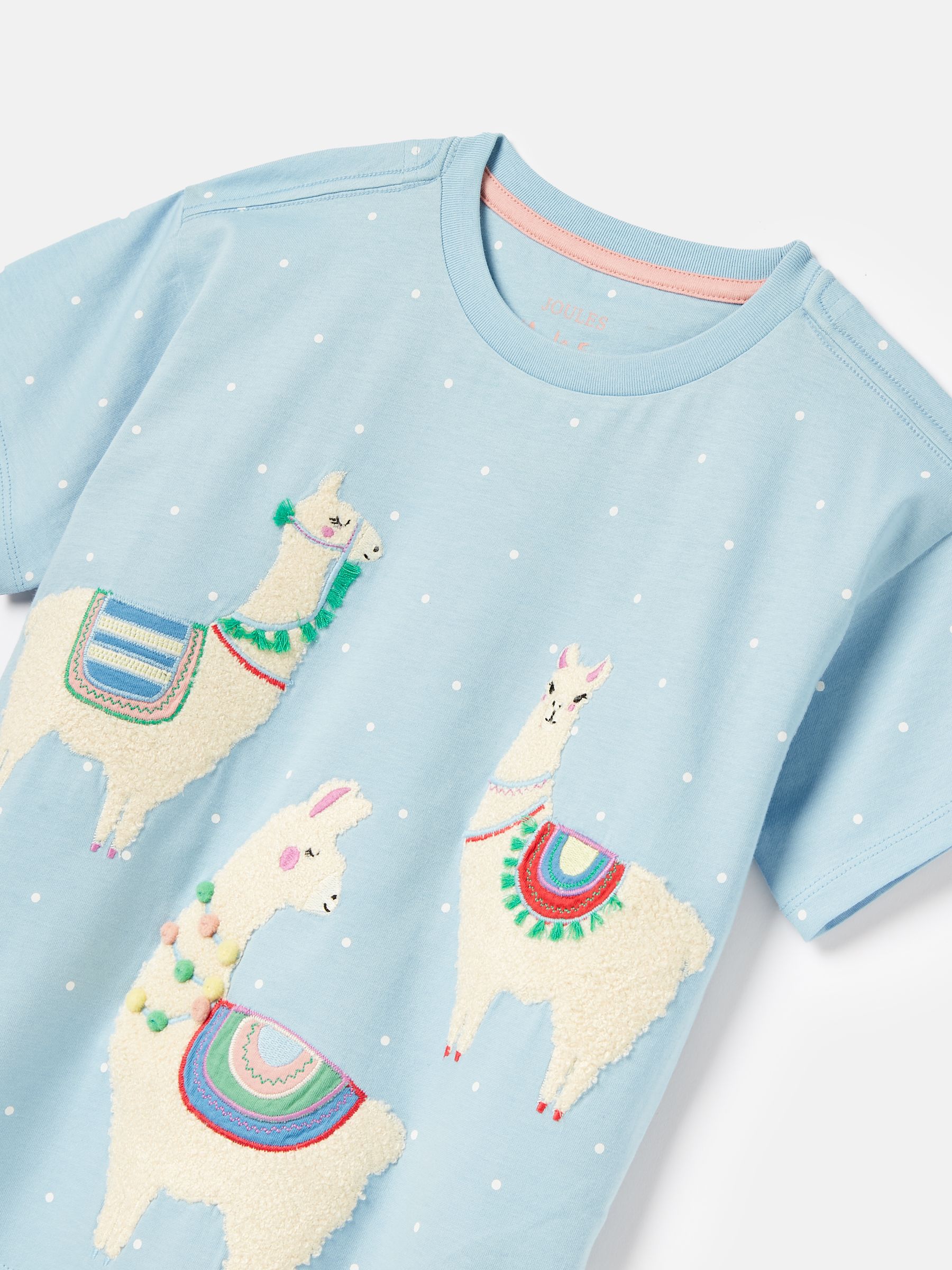 Girls' Astra Blue Llama Short Sleeve Artwork T-Shirt - Image 3 of 5