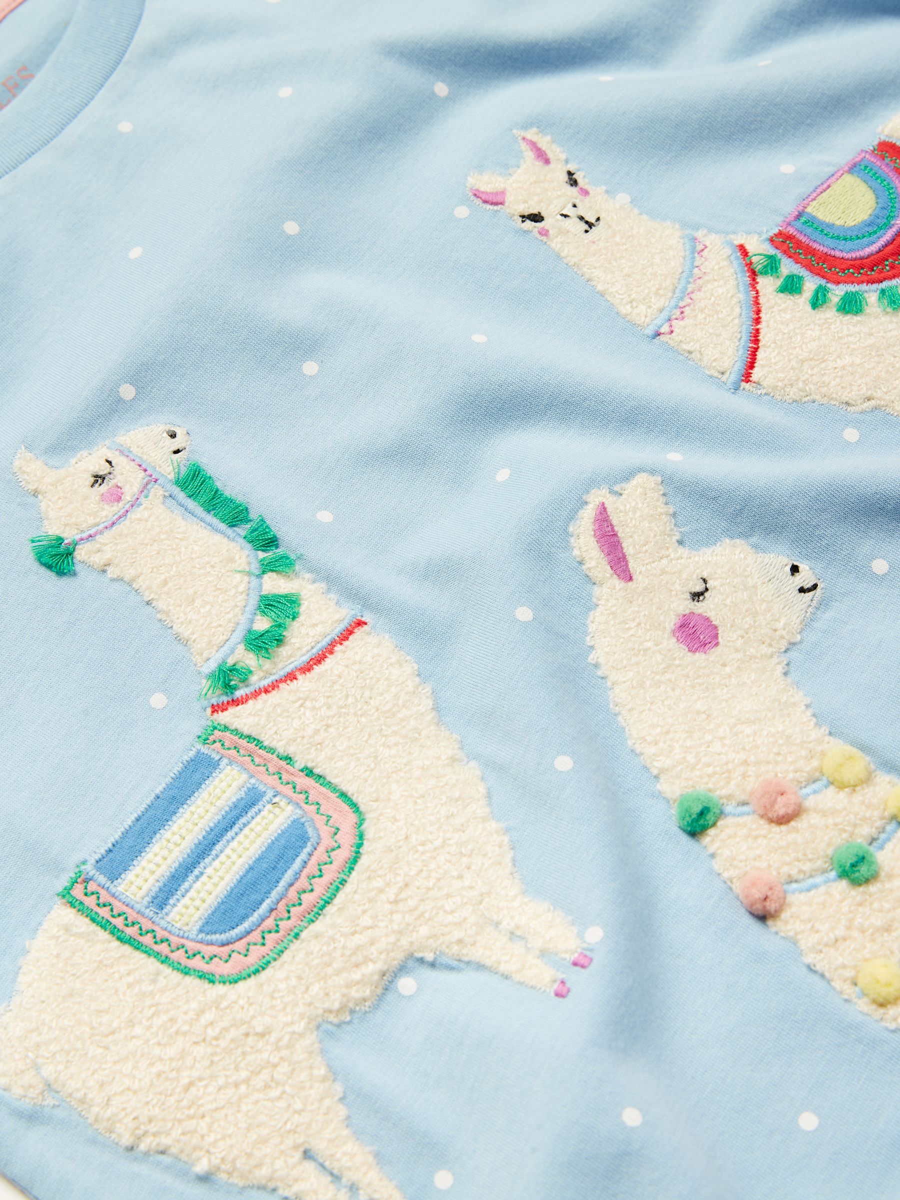 Girls' Astra Blue Llama Short Sleeve Artwork T-Shirt - Image 4 of 5