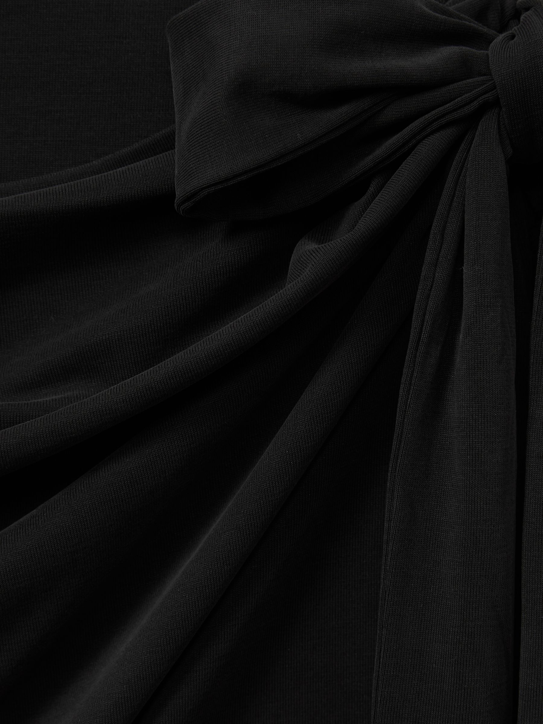 Good American Jersey Wrap Front Mini Dress in Black - Image 5 of 5