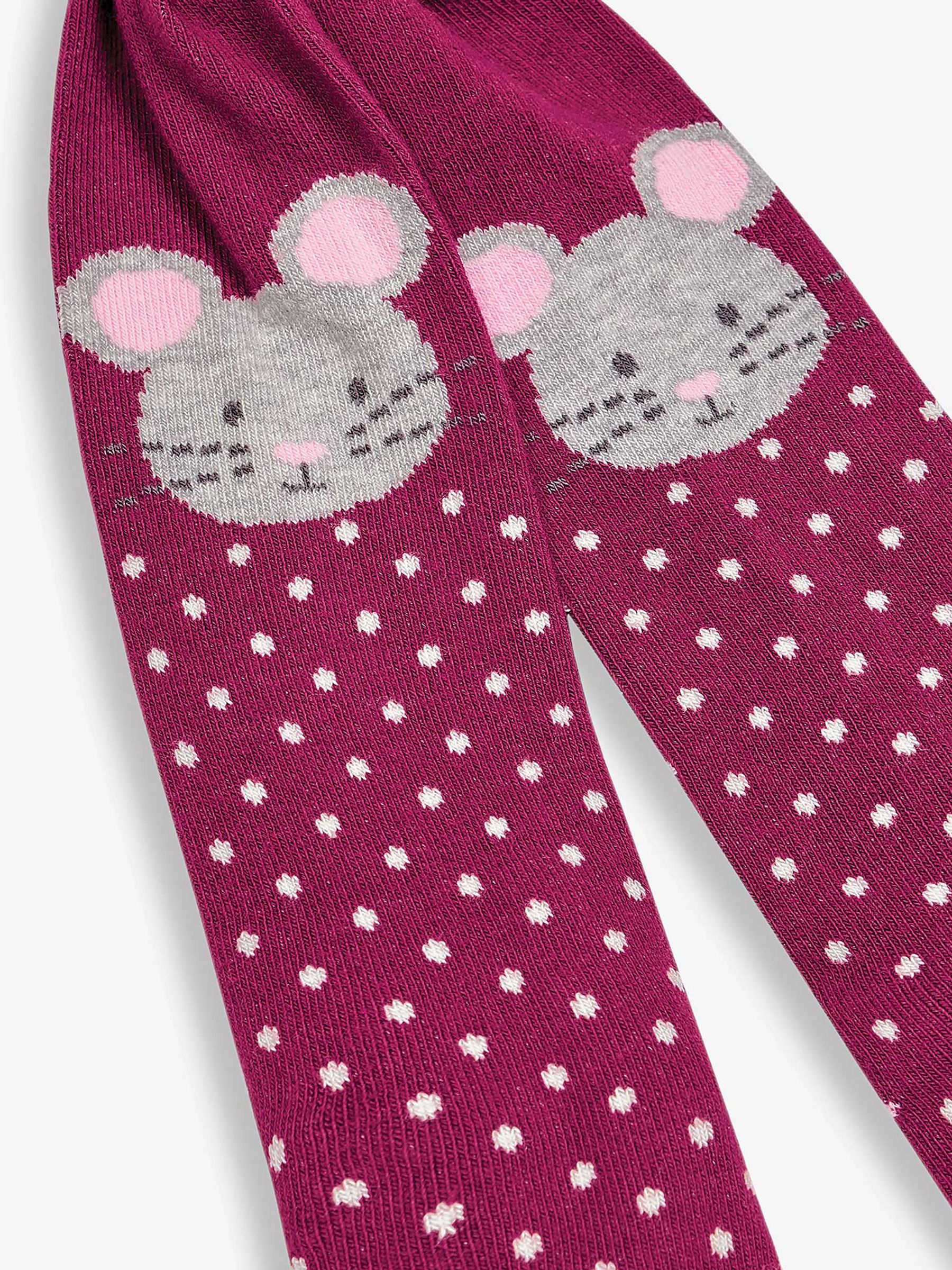 Berry Girls Mouse Cotton Rich Tights - Image 2 of 2