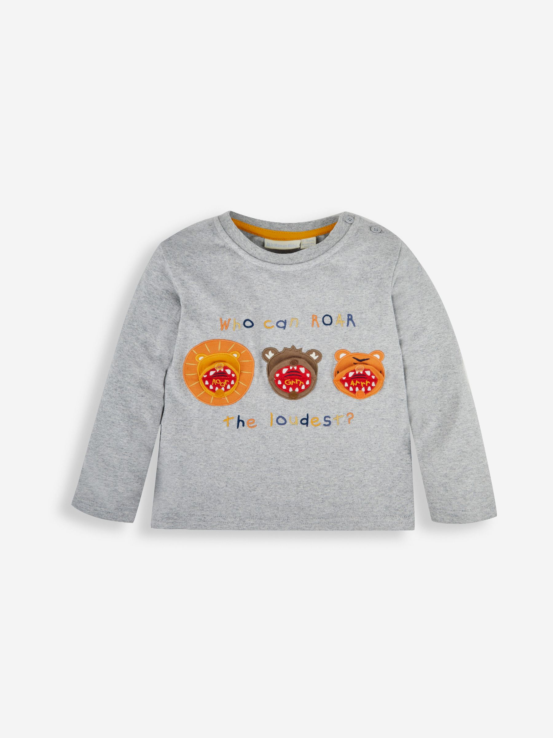 Marl Grey Who Can Roar The Loudest Appliqué Top - Image 2 of 3