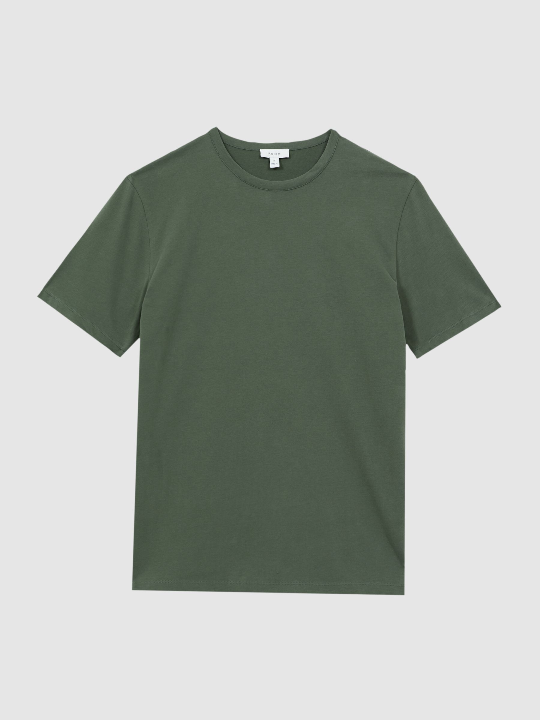 Cotton Crew Neck T-Shirt in Ivy Green - Image 2 of 5