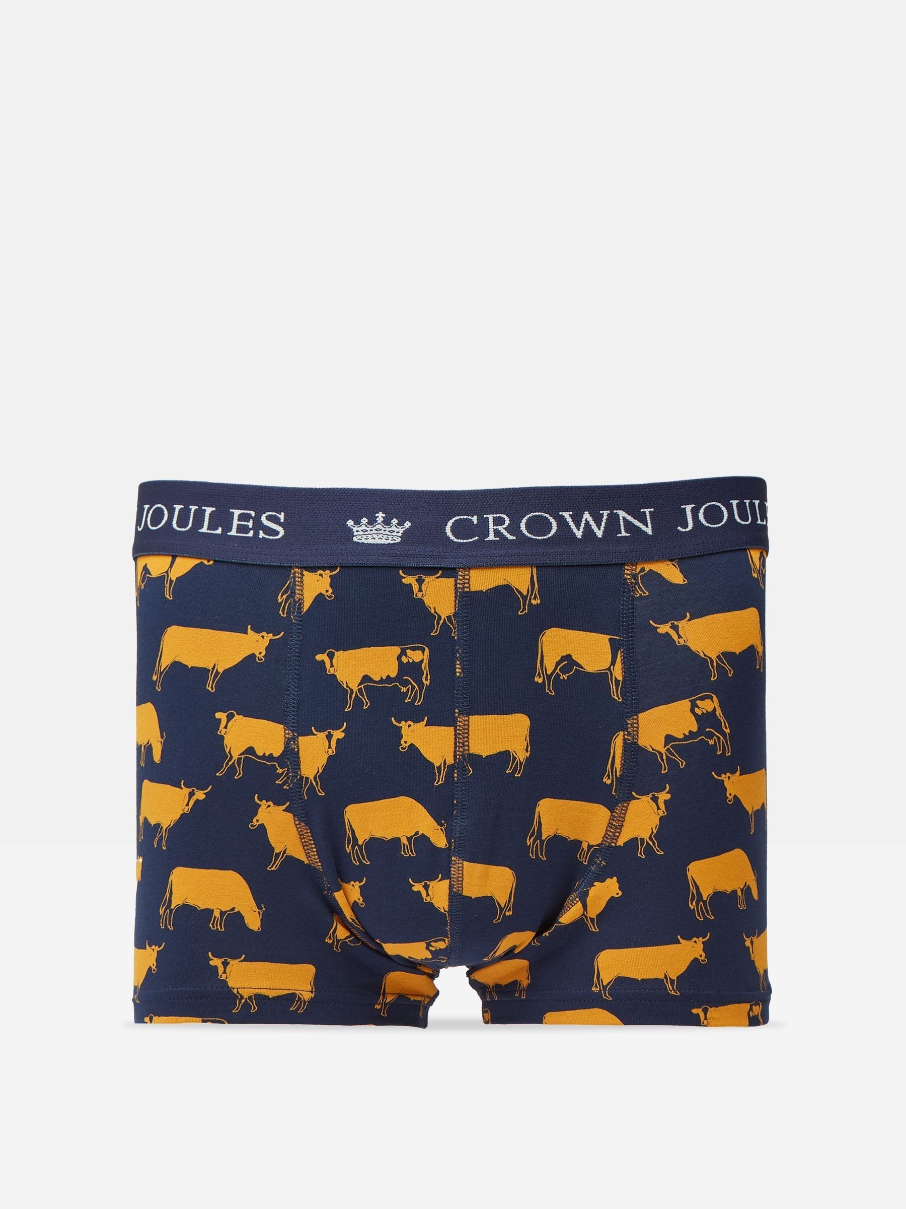 Crown Joules Navy/Yellow Pack of Two Cotton Boxers - Image 2 of 4
