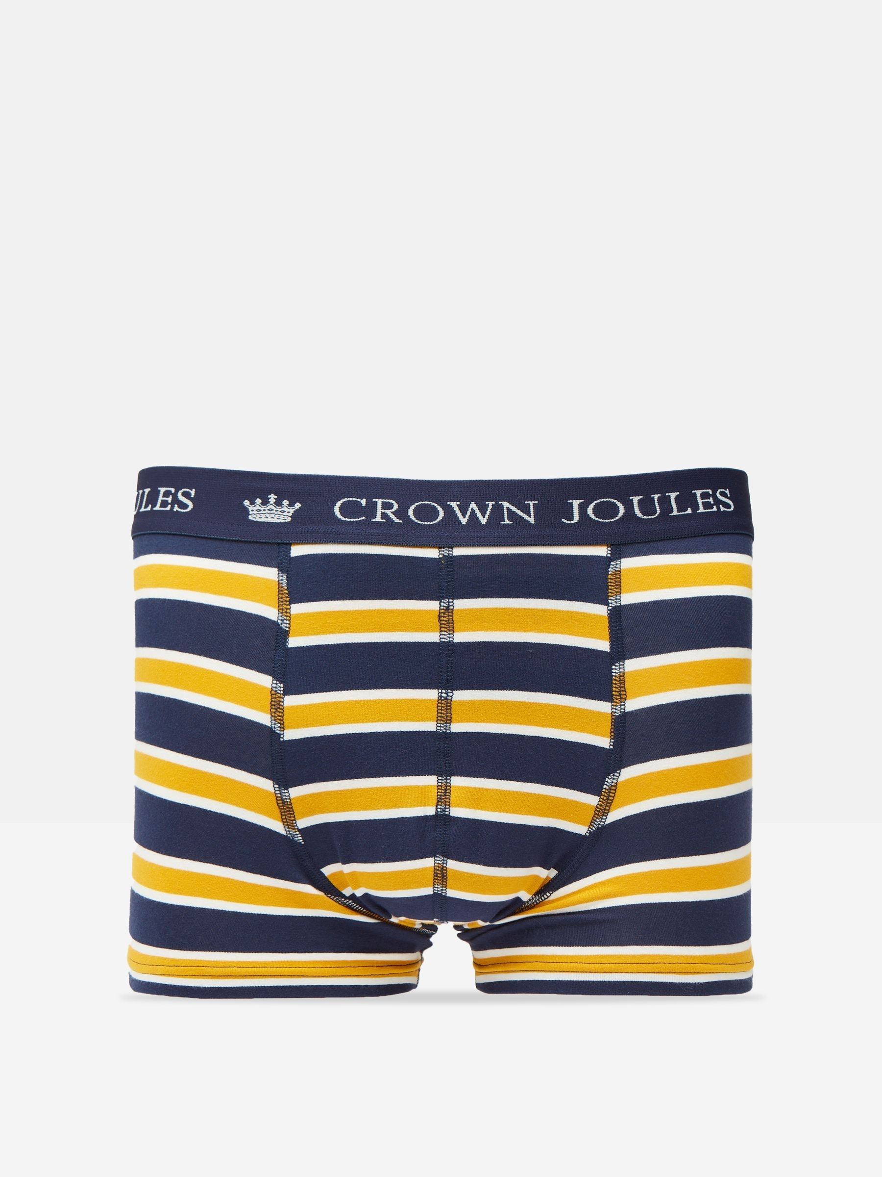 Crown Joules Navy/Yellow Pack of Two Cotton Boxers - Image 3 of 4