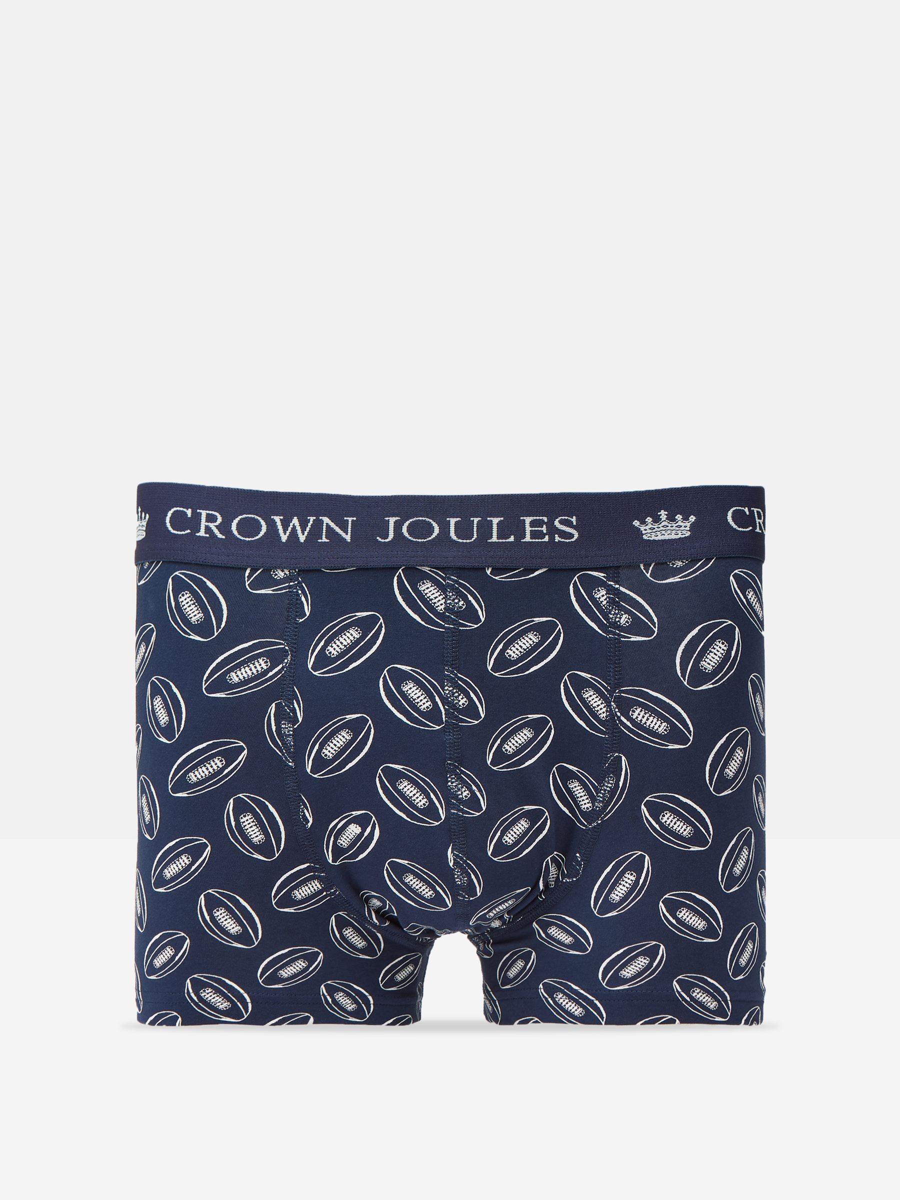 Crown Joules Navy/Purple Pack of Two Cotton Boxers - Image 3 of 4