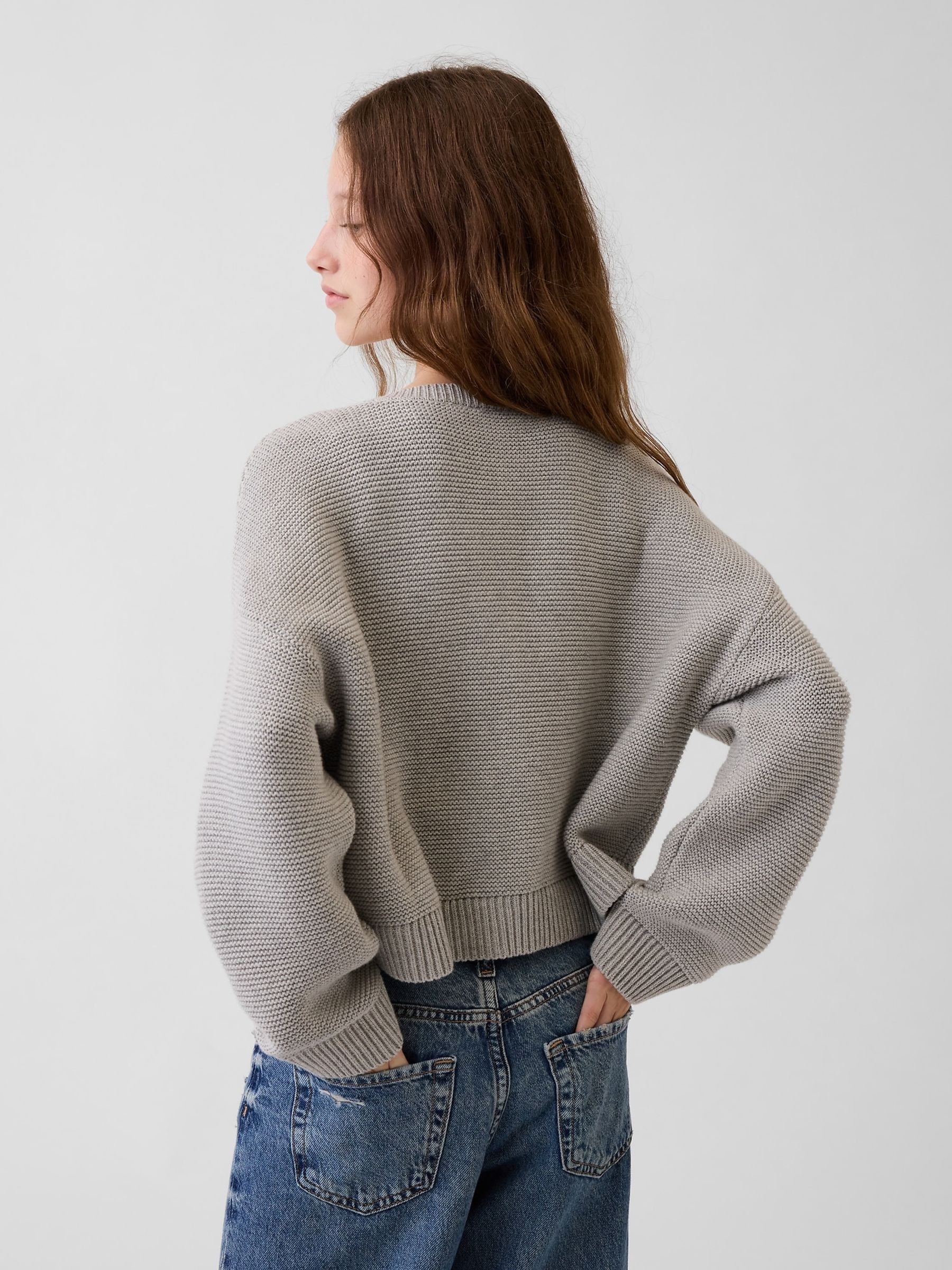 Grey Oversized Boxy Cardigan - Image 2 of 5