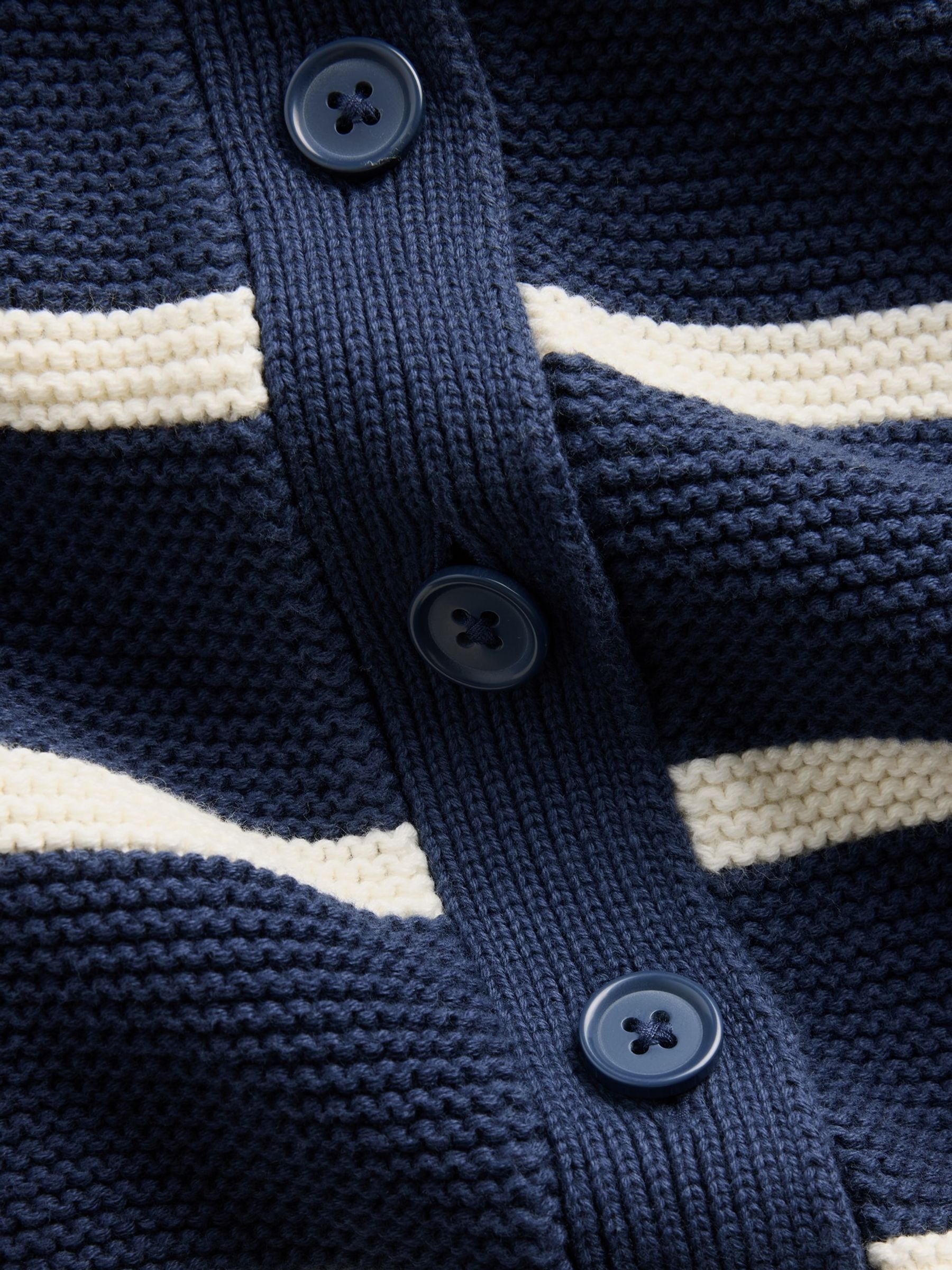 Navy Stripe Oversized Boxy Cardigan - Image 6 of 6 Navy Stripe Oversized Boxy Cardigan - Image 6 of 6