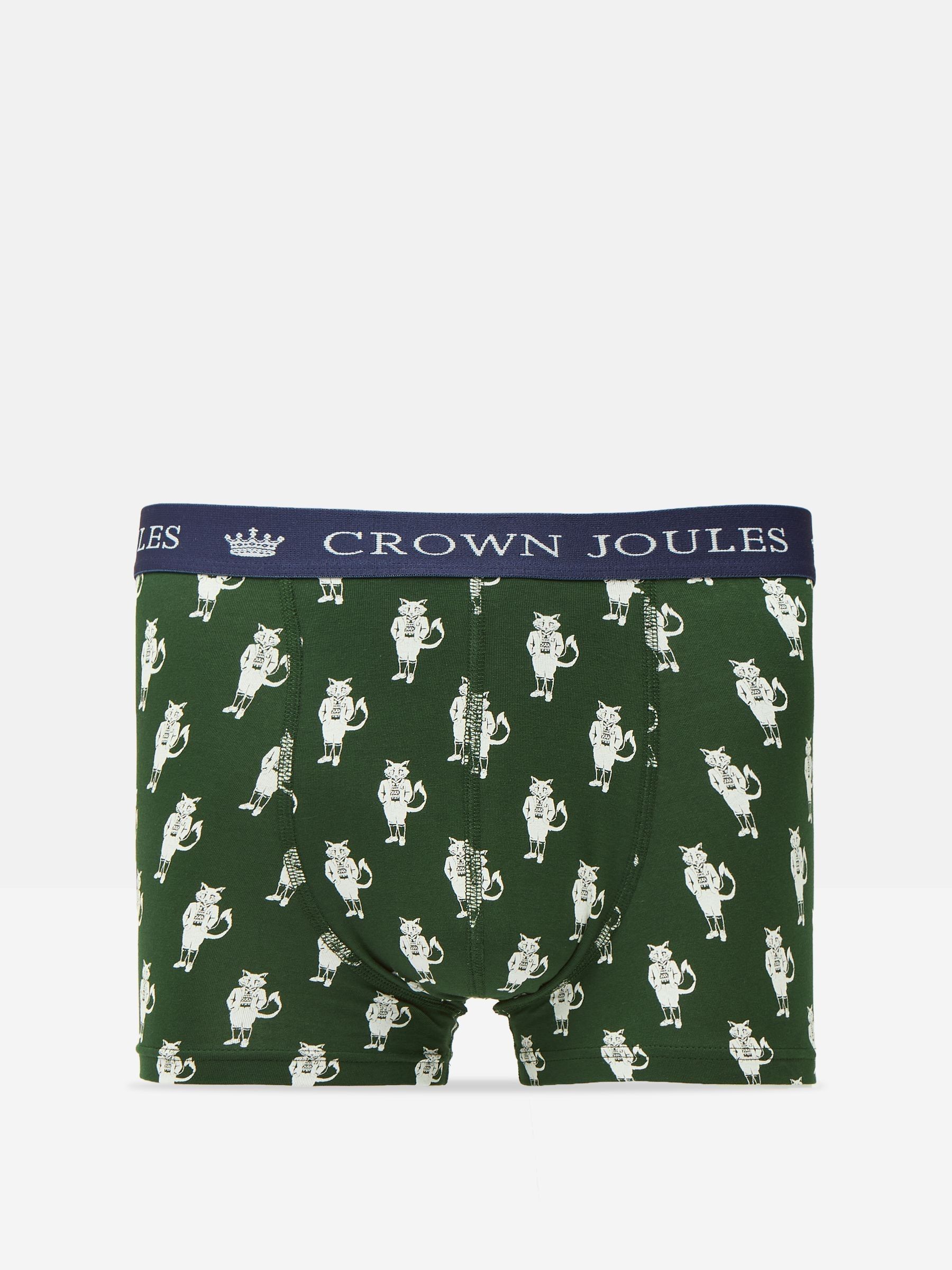 Crown Joules Purple/Green Pack of Two Cotton Boxers - Image 2 of 4
