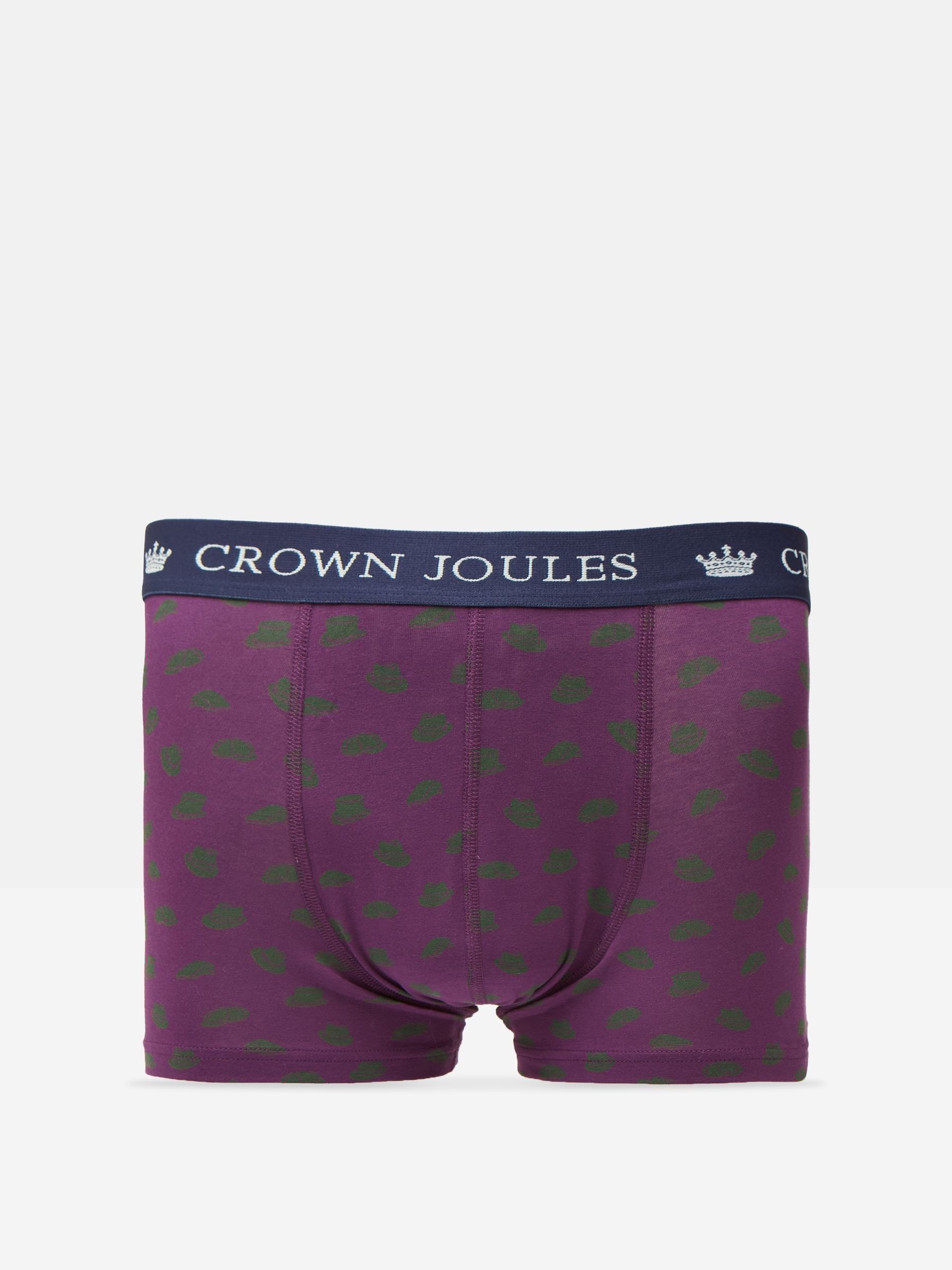 Crown Joules Purple/Green Pack of Two Cotton Boxers - Image 3 of 4