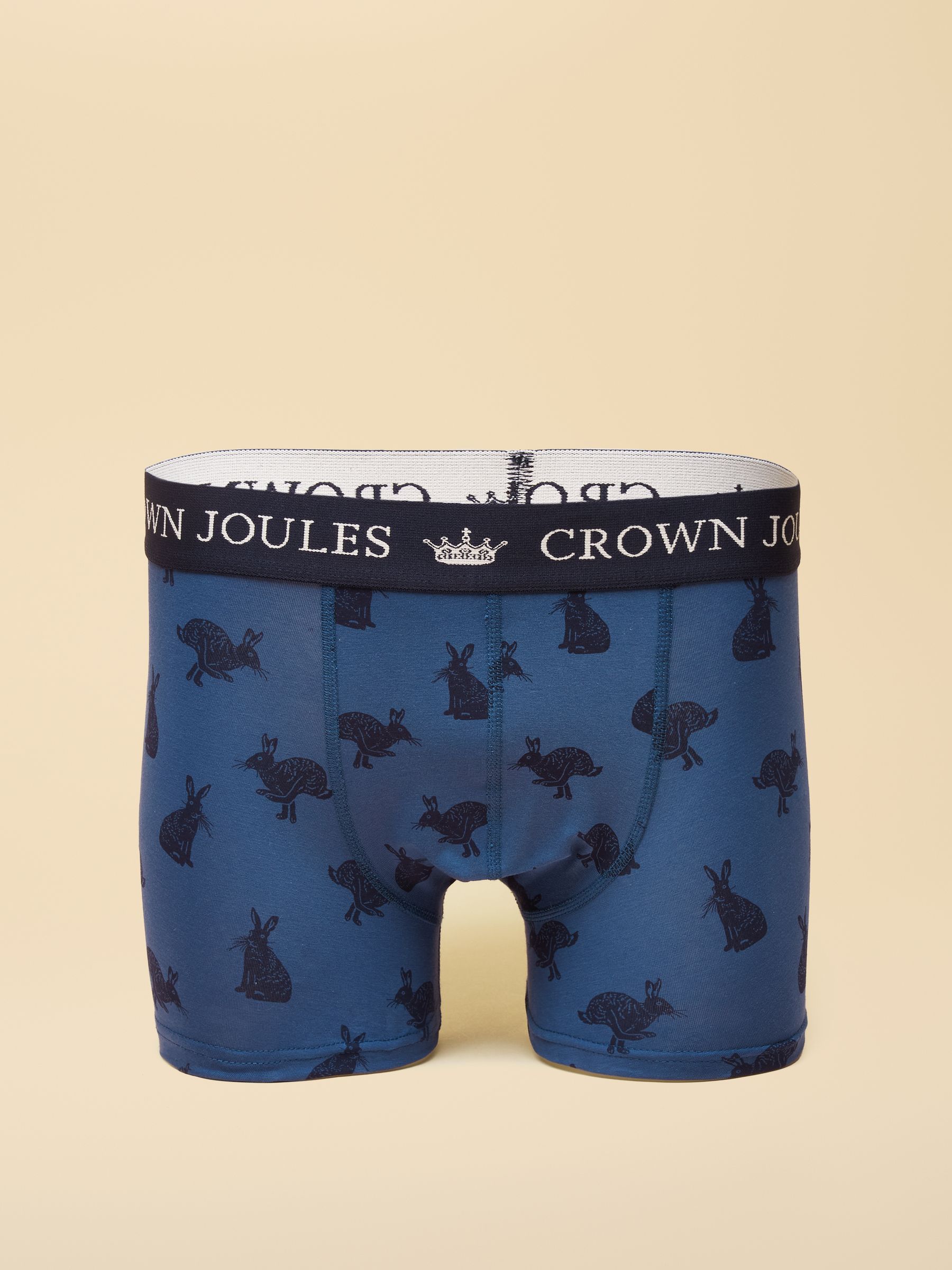 Crown Joules Navy Blue Cotton Jersey Boxer Shorts - 2 Pack - Image 3 of 3 Crown Joules Navy Blue Cotton Jersey Boxer Shorts - 2 Pack - Image 3 of 3