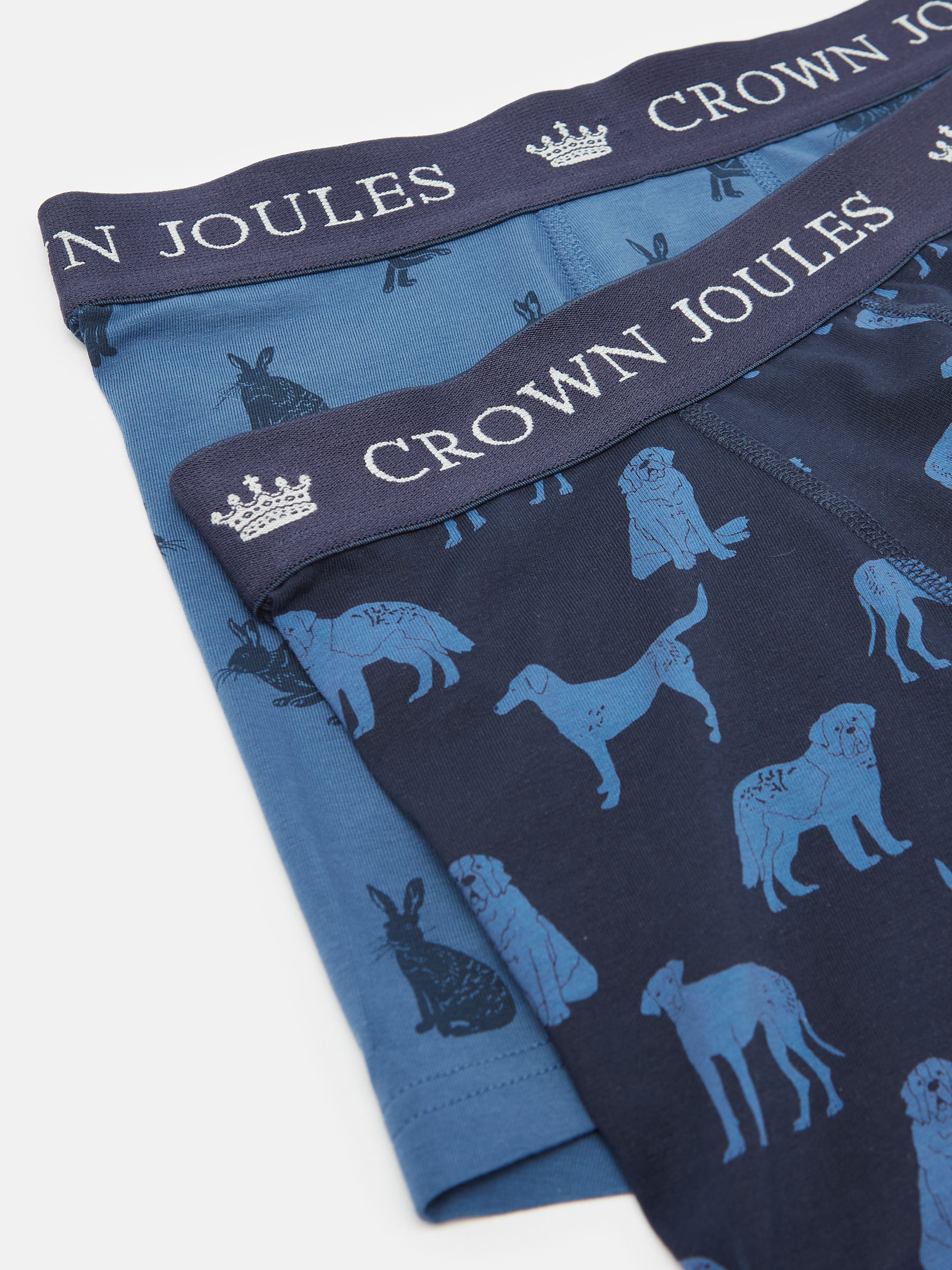 Crown Joules Navy Blue Pack of Two Cotton Boxers - Image 4 of 4