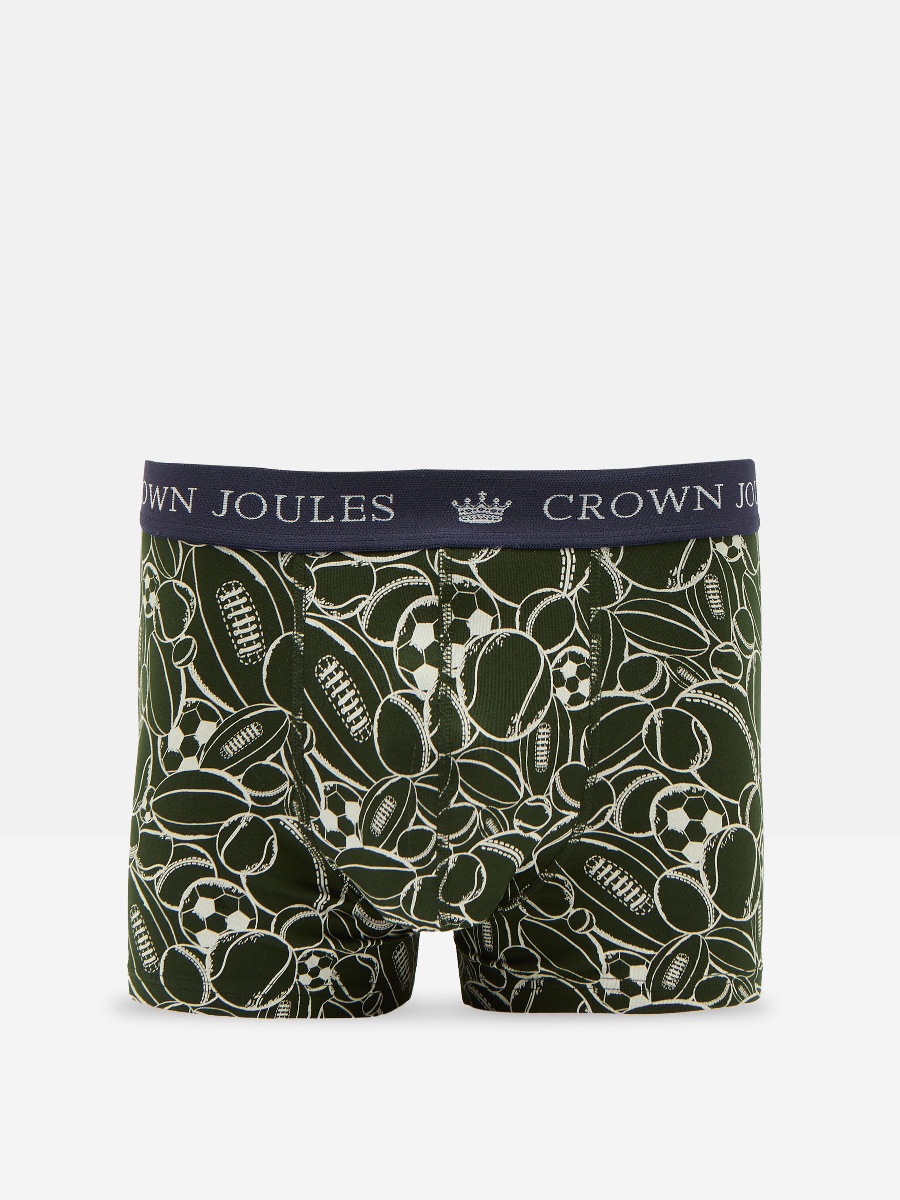 Crown Joules Red/Green Pack of Two Cotton Boxers - Image 2 of 4