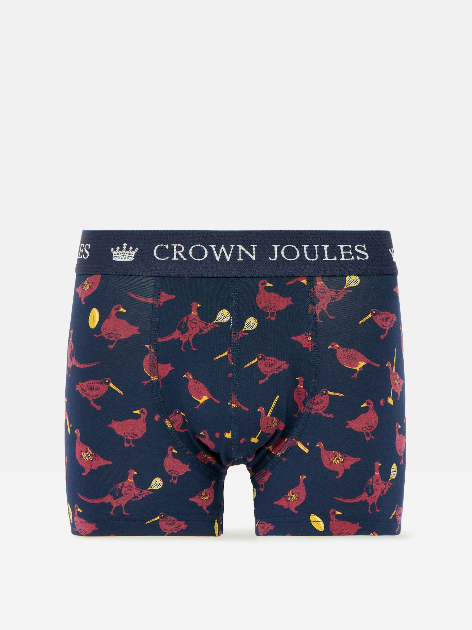 Crown Joules Navy/Red Pack of Two Cotton Boxers - Image 3 of 4