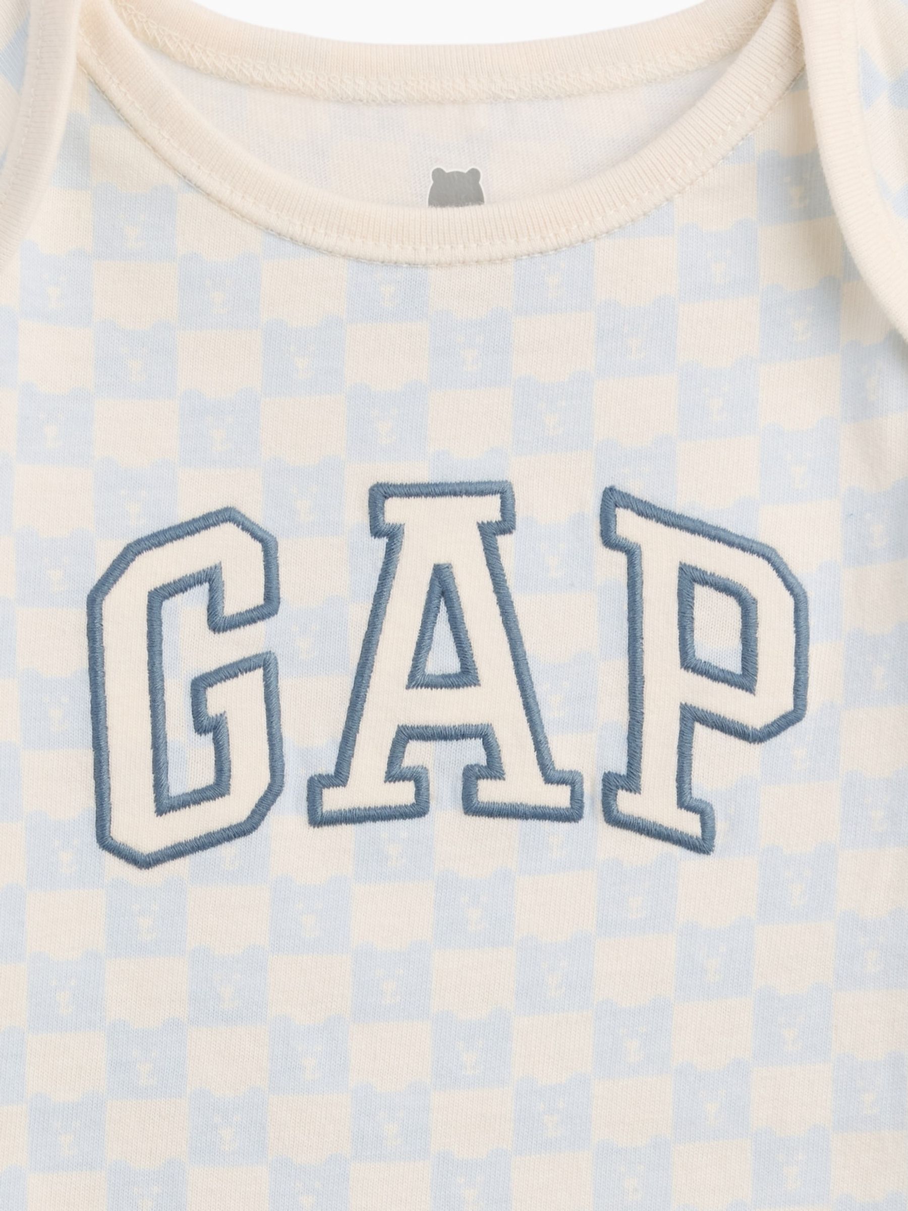 Blue Chequerboard Logo Long Sleeve Bodysuit - Image 3 of 3