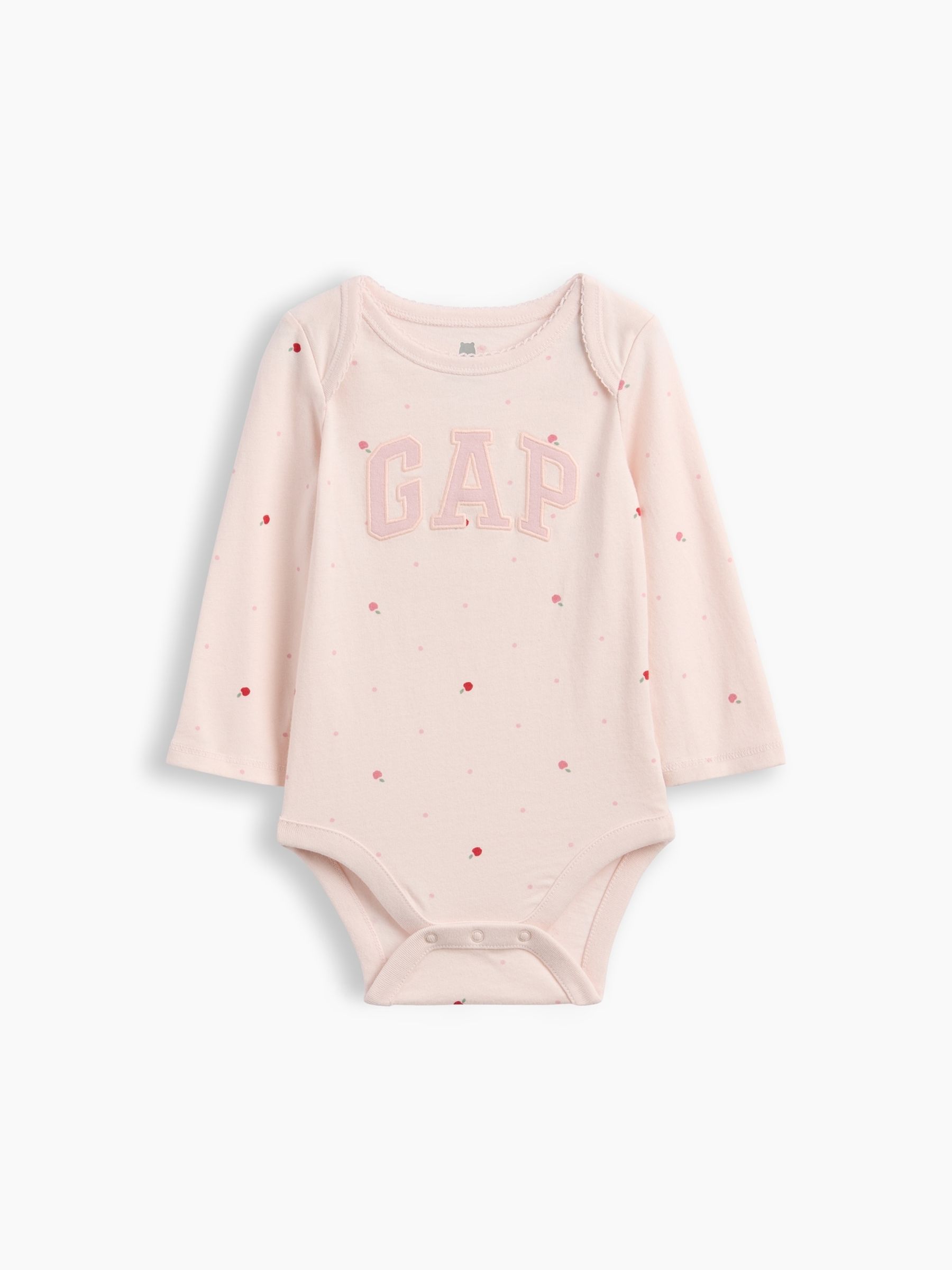 Pink Apple Logo Long Sleeve Bodysuit - Image 1 of 3