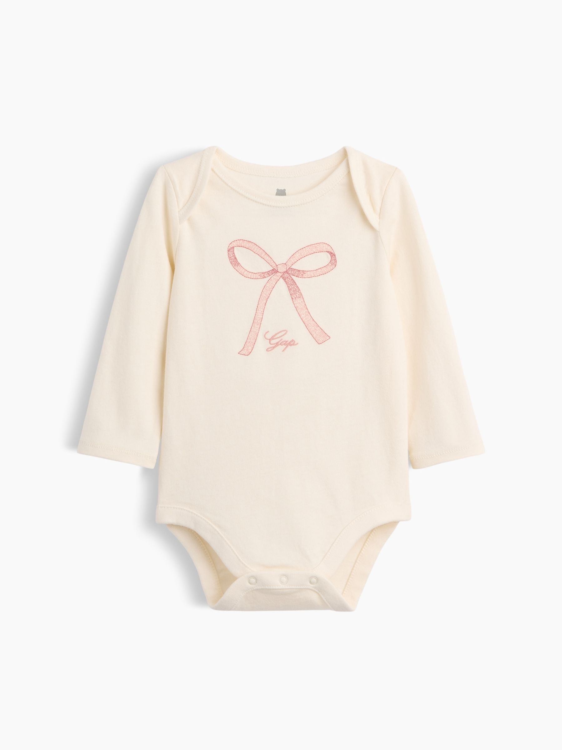 Pink Bow Logo Long Sleeve Bodysuit - Image 1 of 3