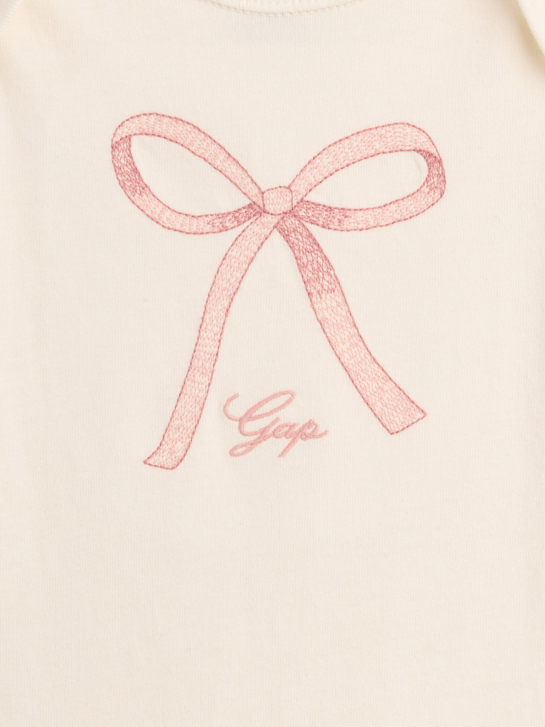 Pink Bow Logo Long Sleeve Bodysuit - Image 3 of 3