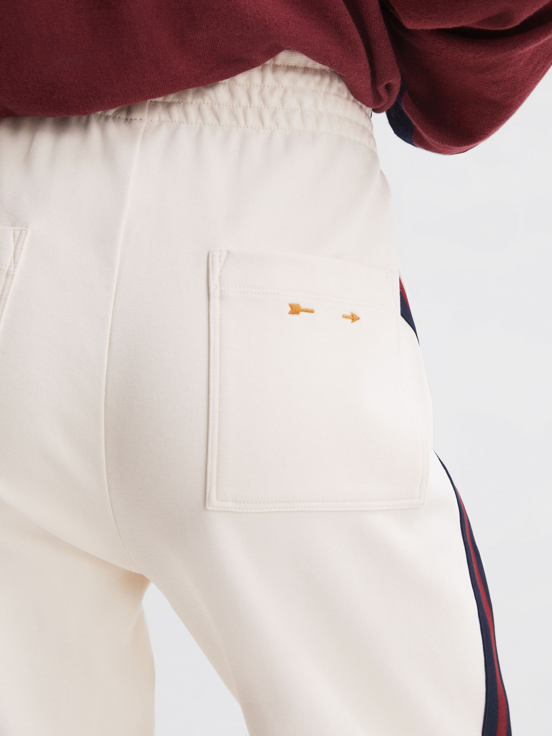 The Upside Wide Leg Side Striped Joggers in White - Image 4 of 6