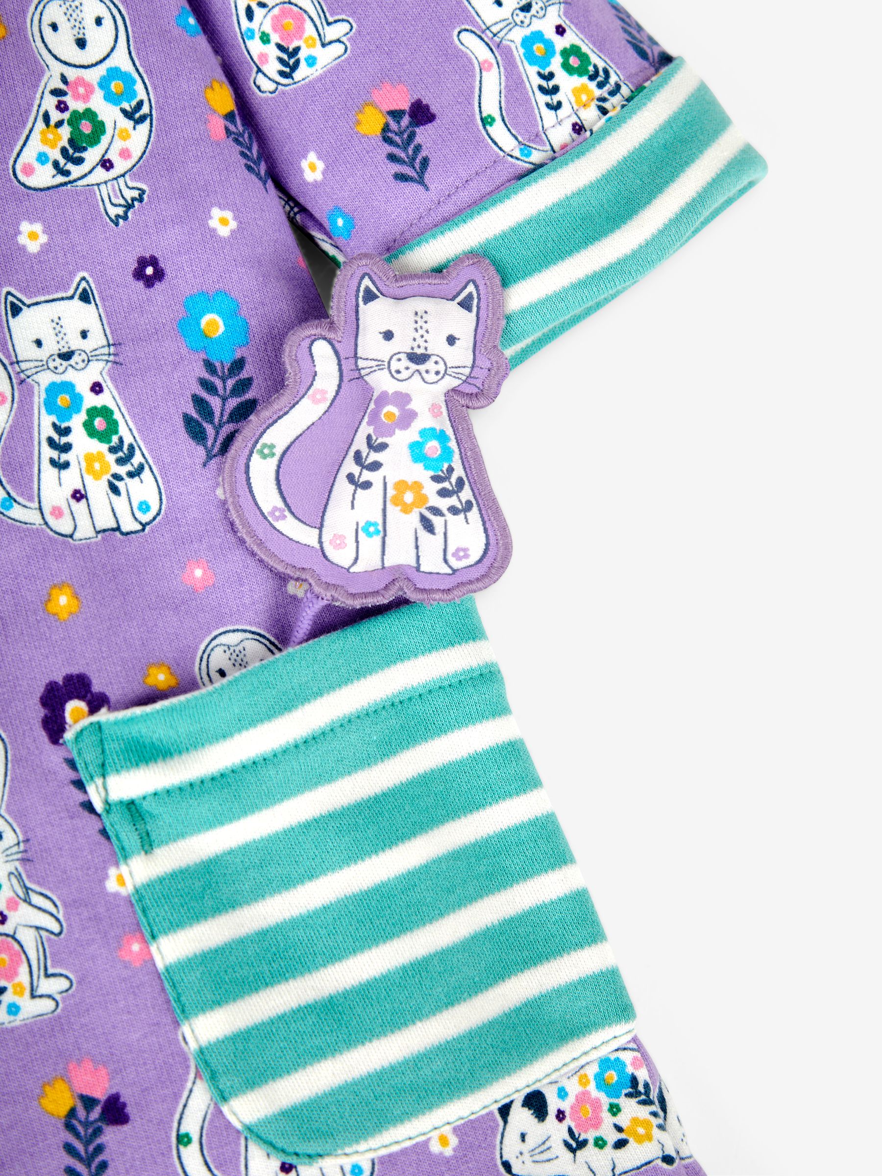Lilac Purple Animals Floral Girls' A-Line Dress - Image 4 of 4