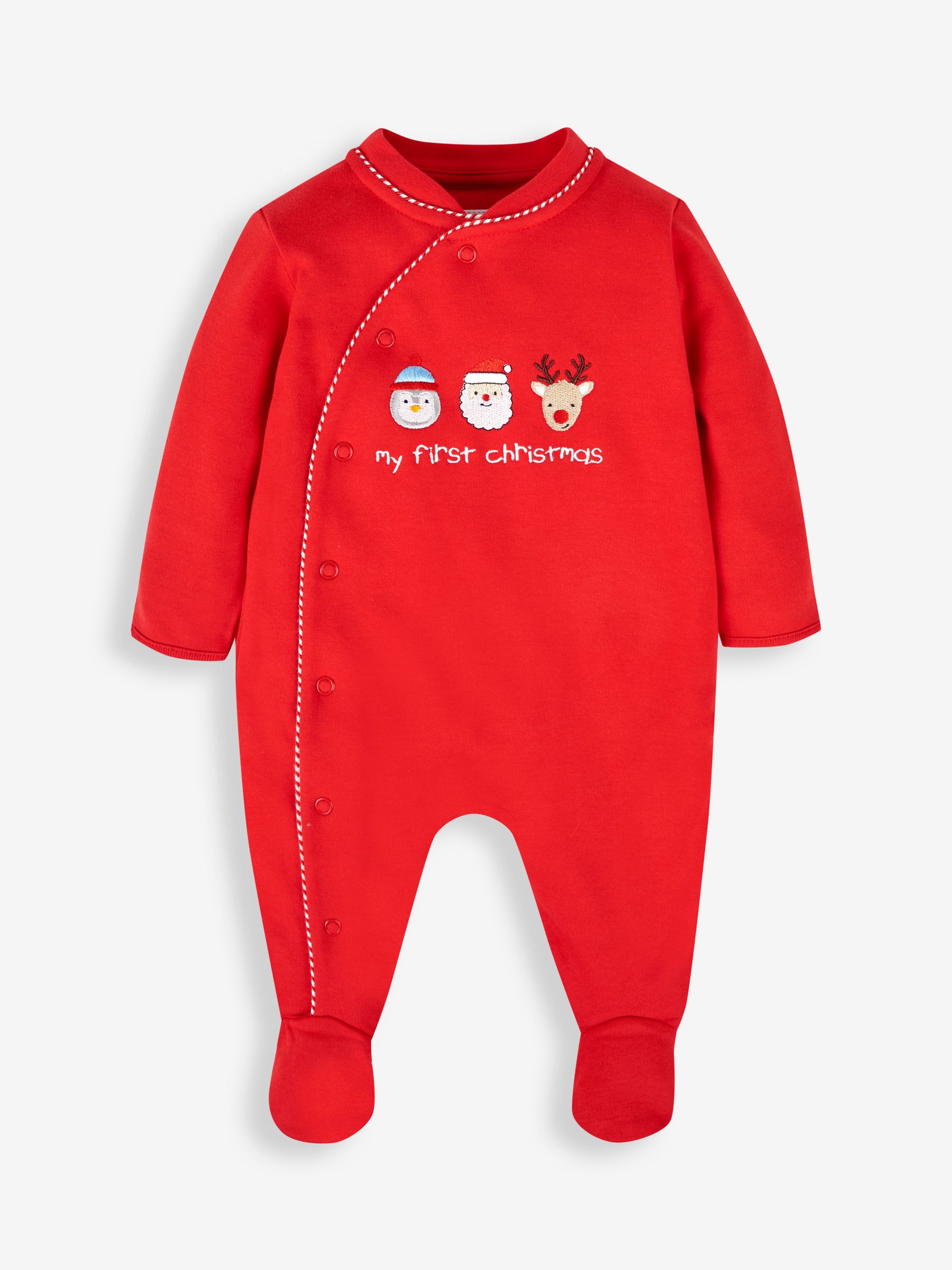 Red My First Christmas Cotton Baby Sleepsuit - Image 4 of 6