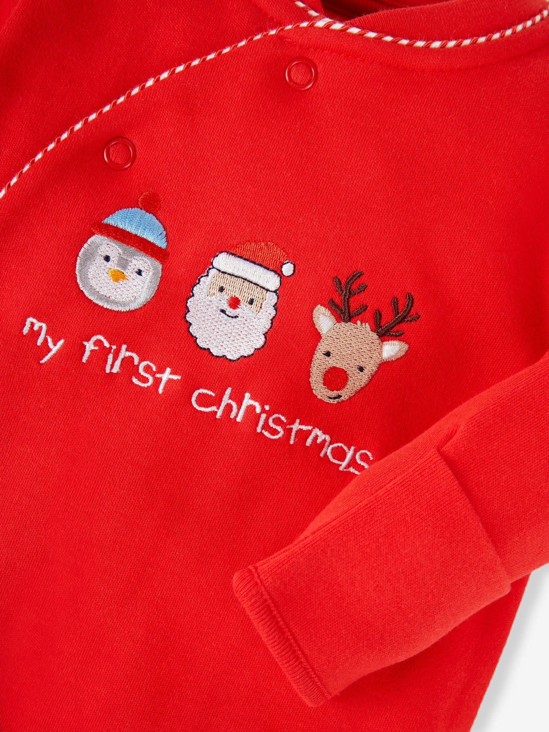 Red My First Christmas Cotton Baby Sleepsuit - Image 6 of 6