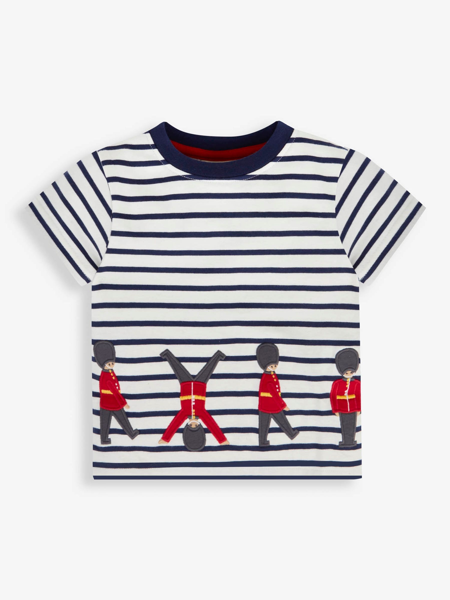 Ecru Navy Stripe Stripe King's Guard Appliqué T-Shirt - Image 1 of 3