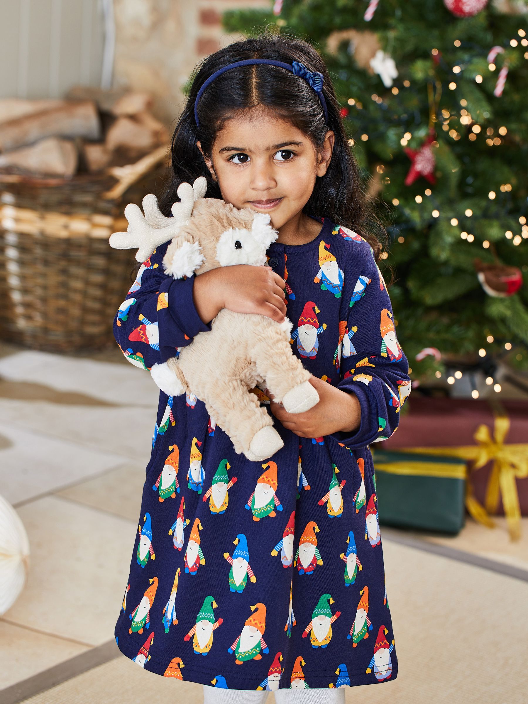 Navy Girls' Gonks With Pet In Pocket Sweat Dress - Image 2 of 6