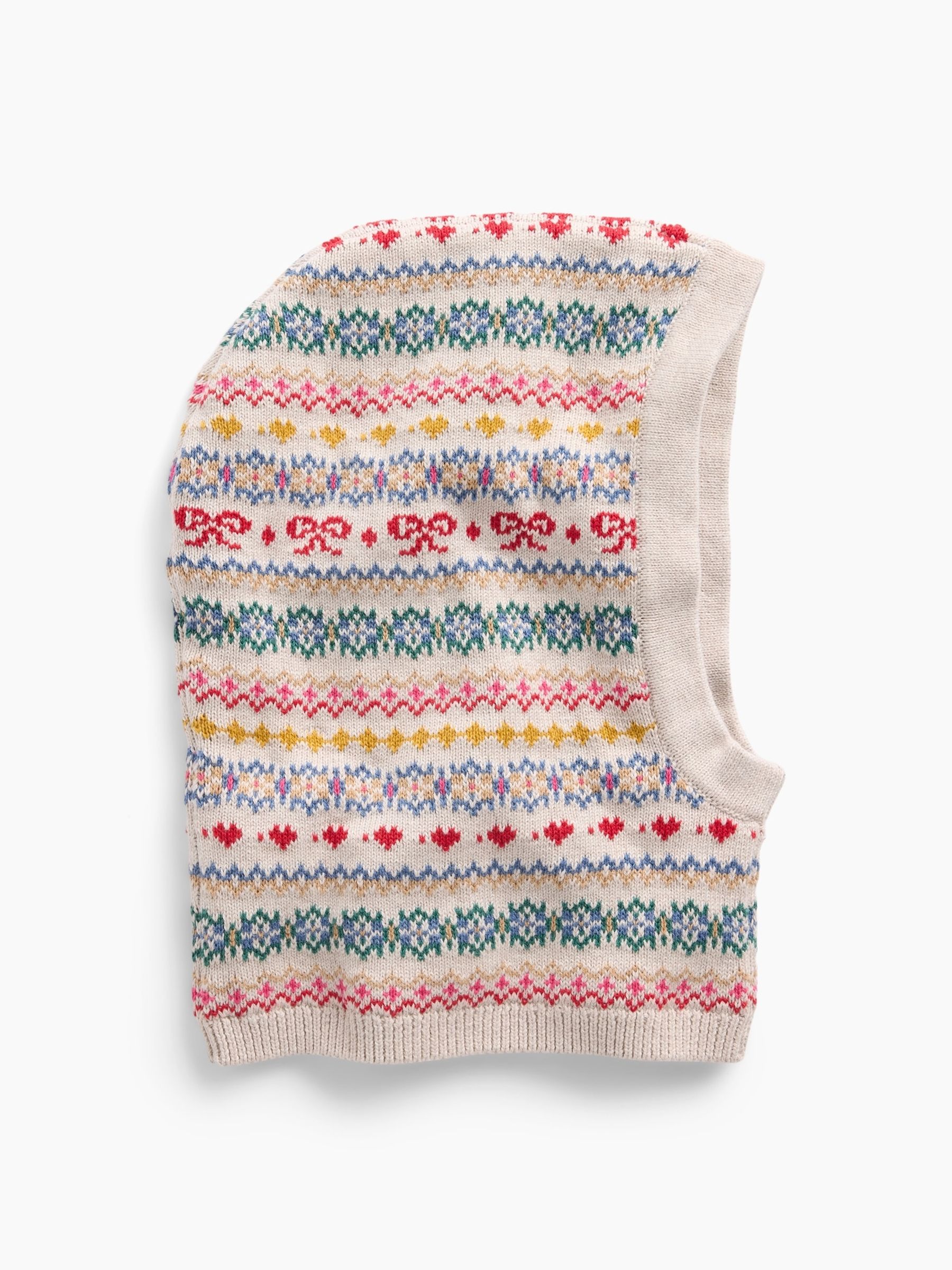 Cream Fair Isle Cotton Snood Hat - Image 1 of 2