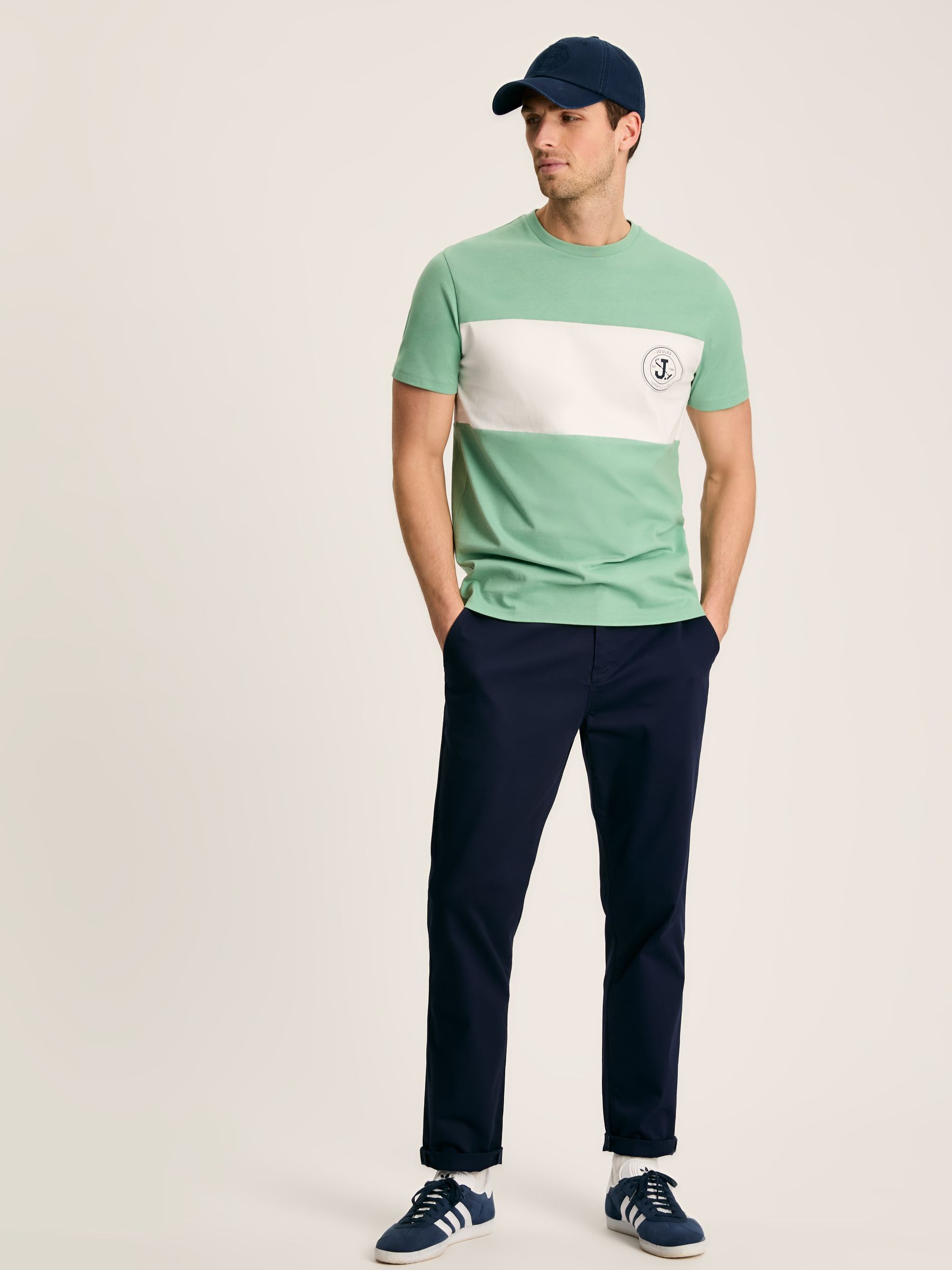 Denton Green Colourblock Jersey Crew Neck T-Shirt - Image 3 of 6