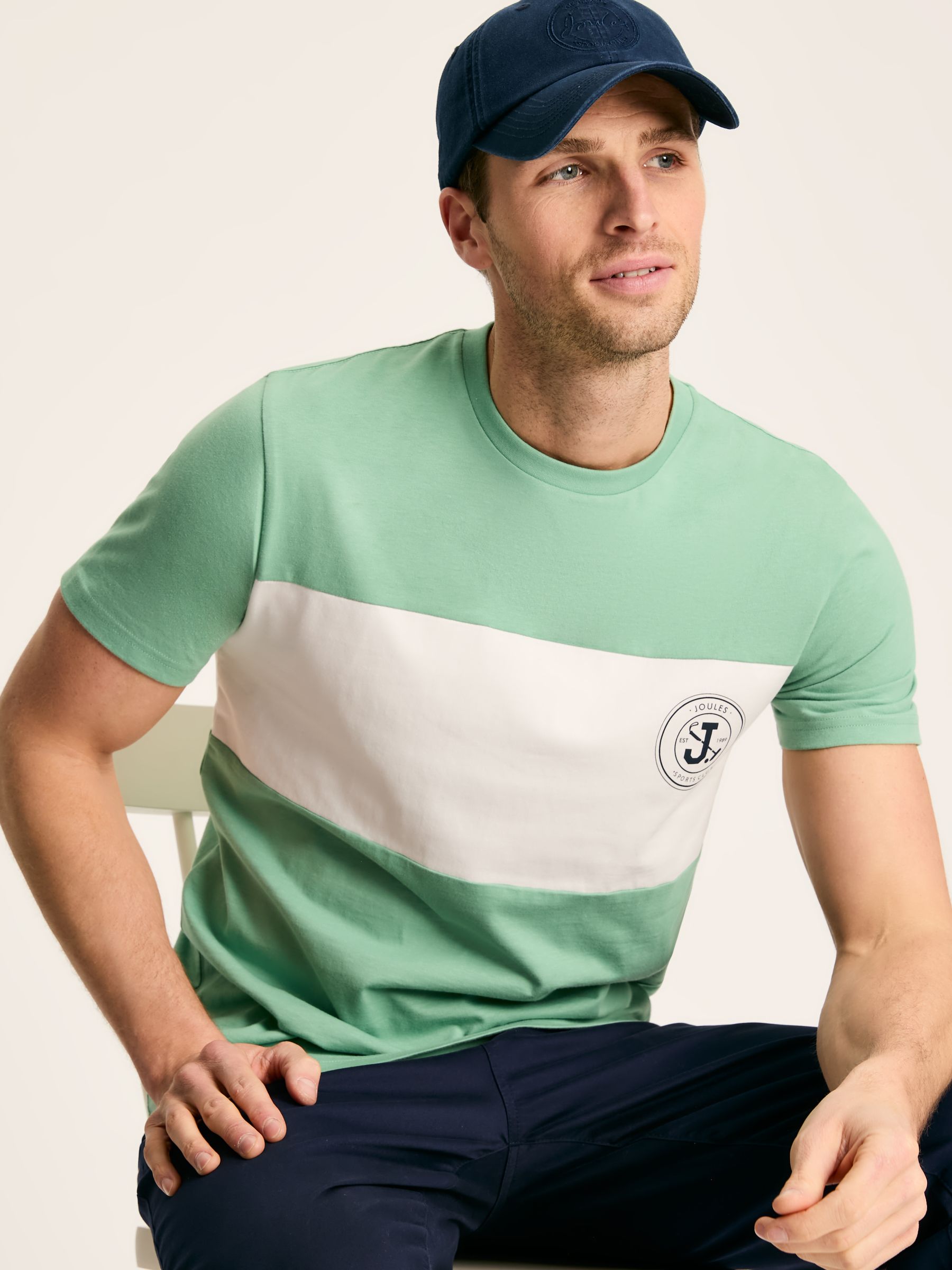 Denton Green Colourblock Jersey Crew Neck T-Shirt - Image 4 of 6