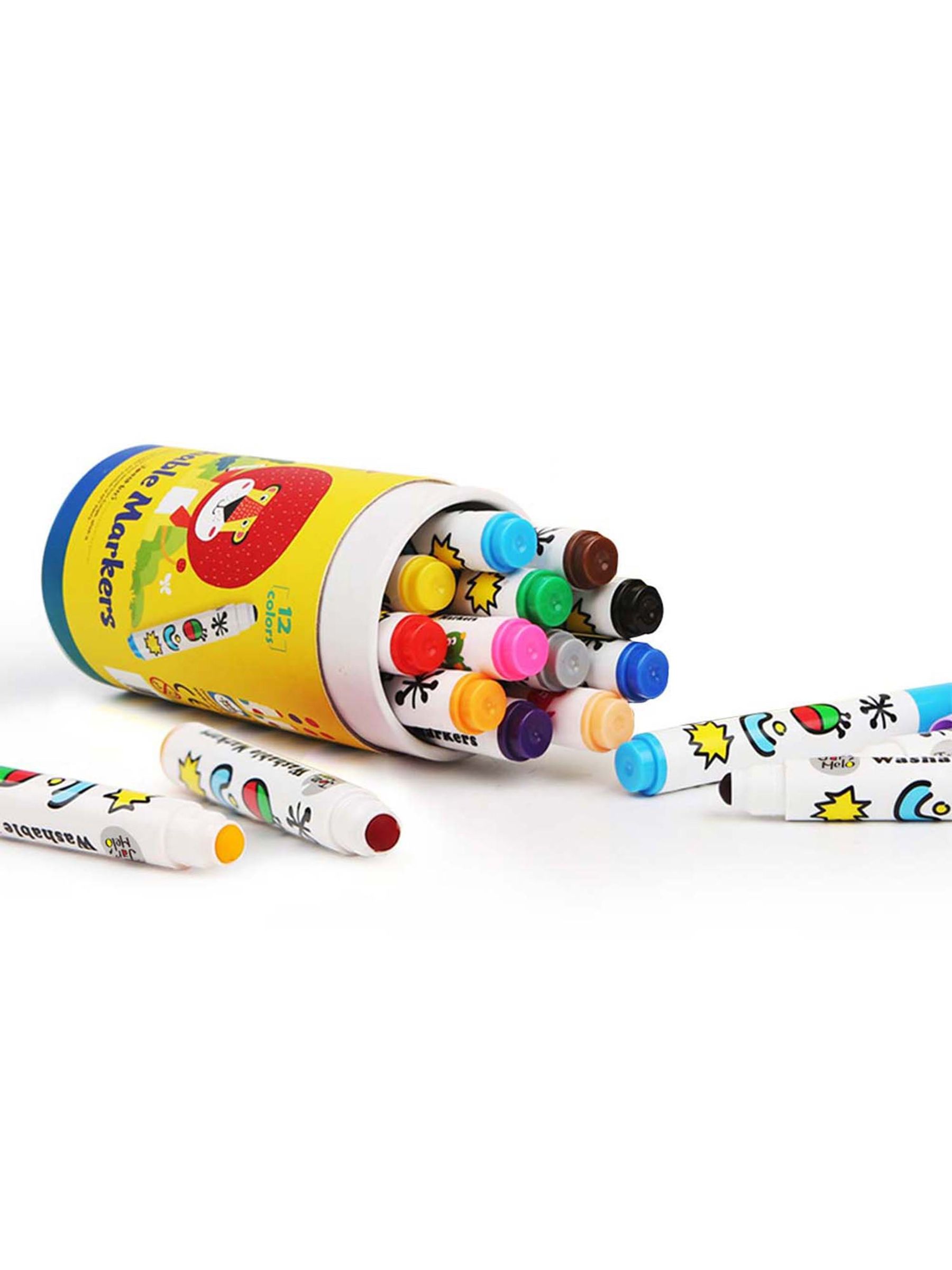 Jar Melo Special Round Tip Washable Markers 12 Colours - Image 1 of 4
