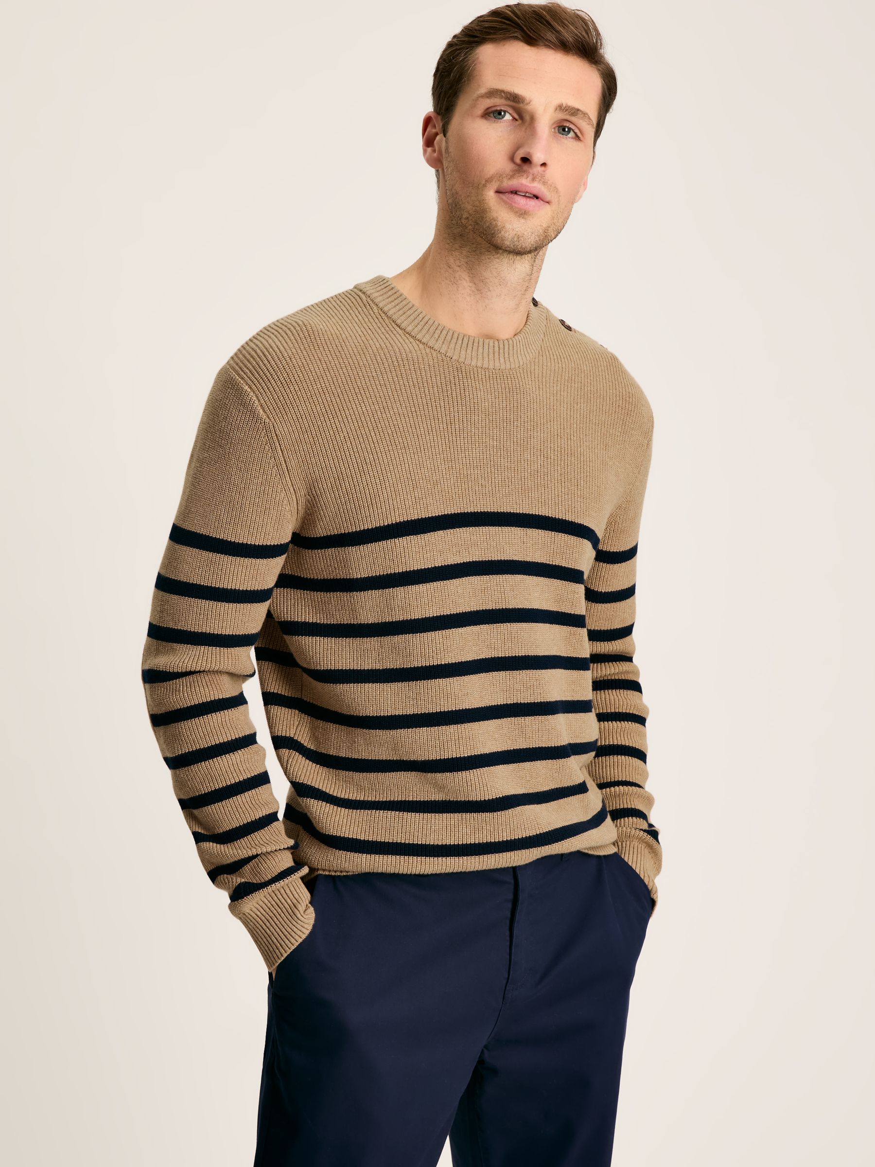 Breton Navy Stripe Crew Neck Knitted Jumper - Image 1 of 6