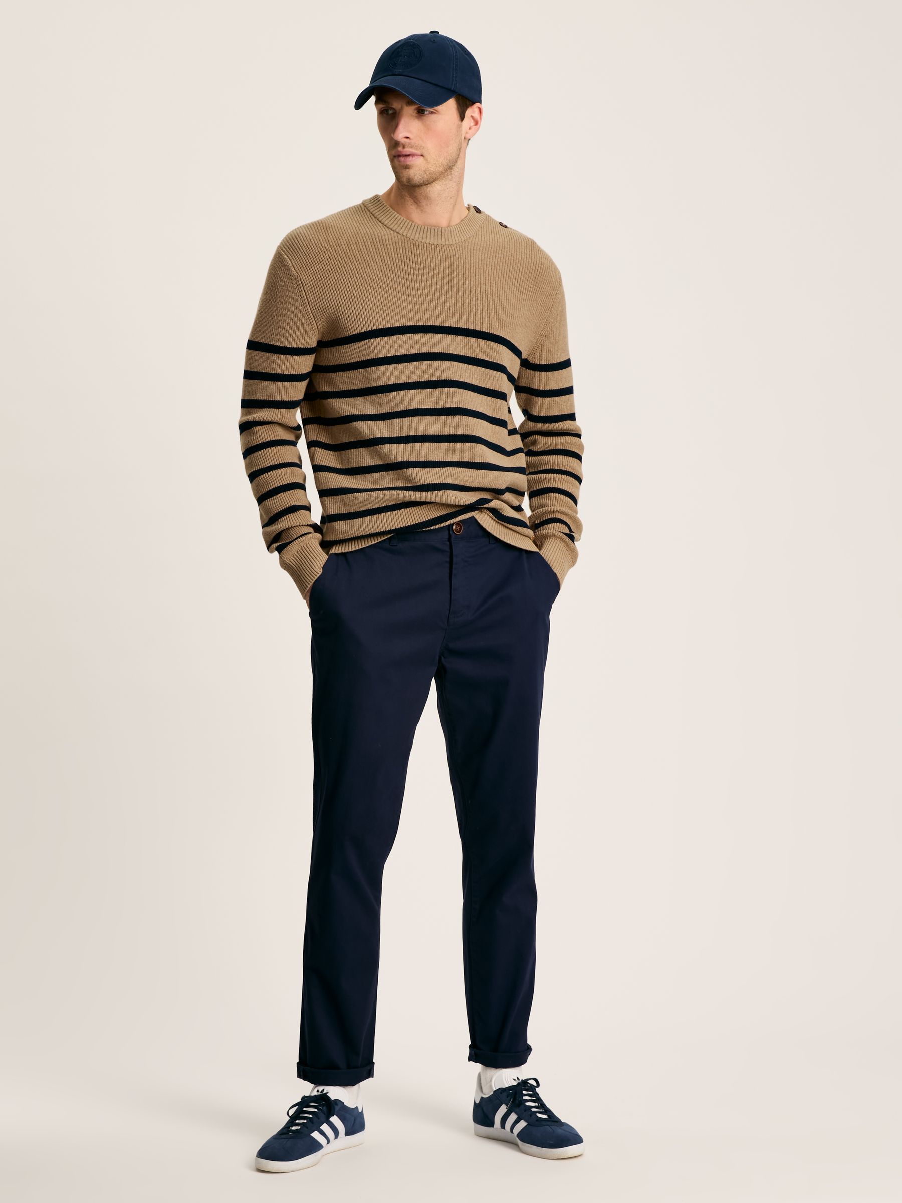 Breton Navy Stripe Crew Neck Knitted Jumper - Image 3 of 6