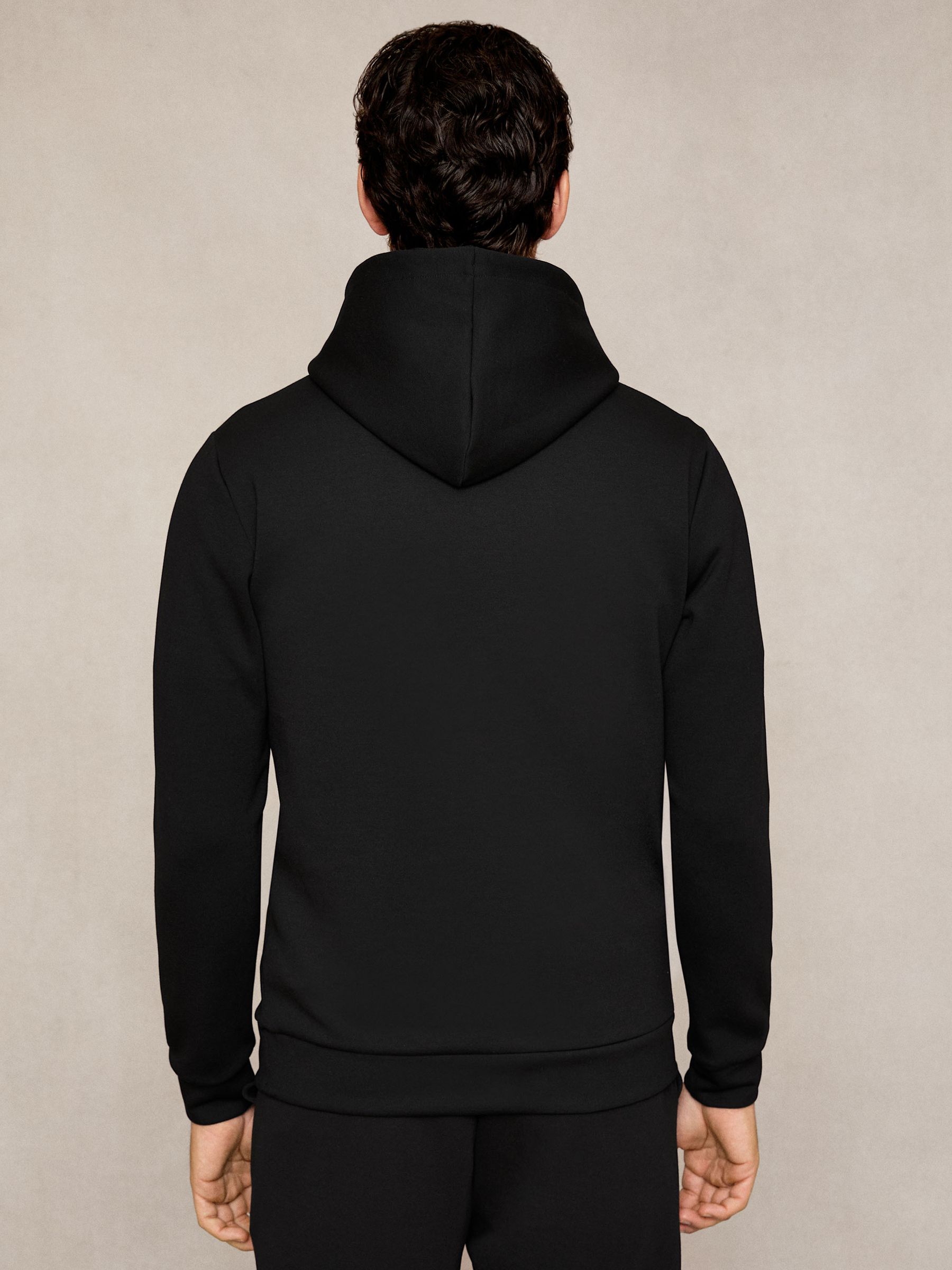 Premium Interlock-Jersey Hoodie in Black - image 4