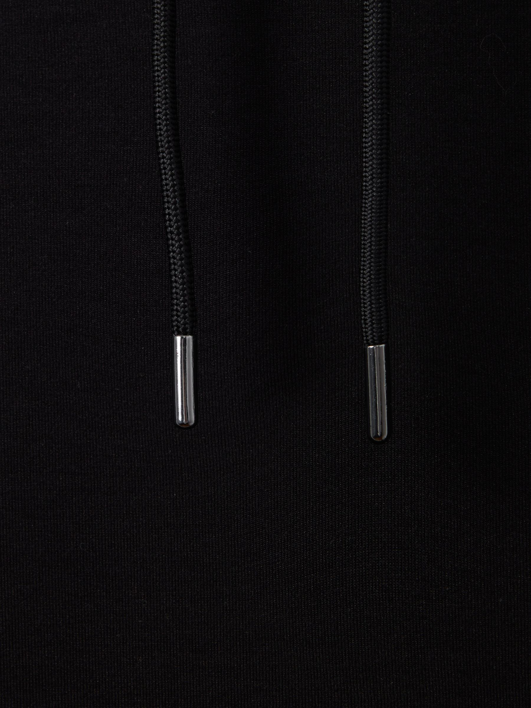 Interlock Jersey Drawstring Hoodie in Black - Image 6 of 7