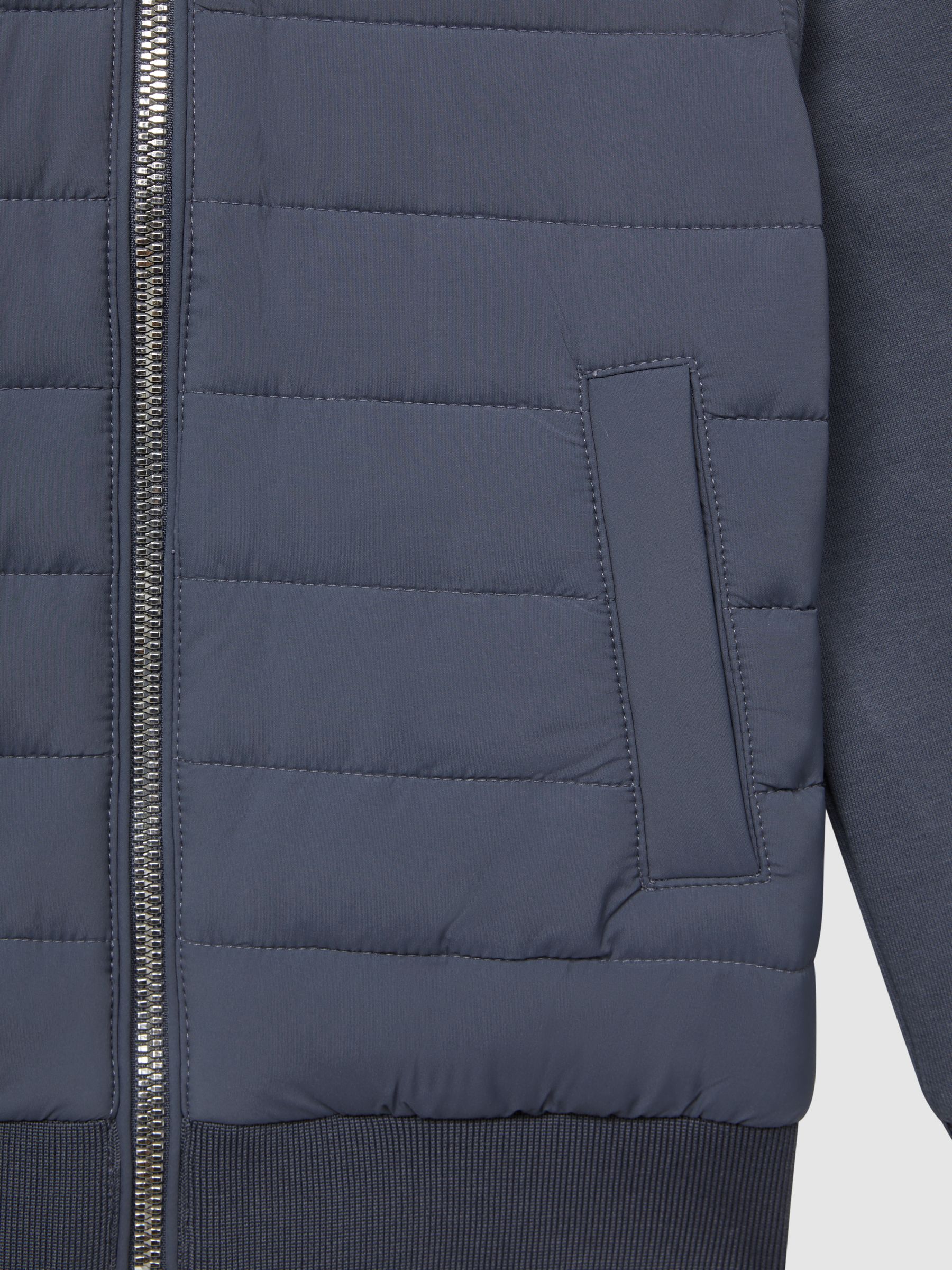 Funnel Neck Quilted Hybrid Jacket in Airforce Blue - Image 7 of 7