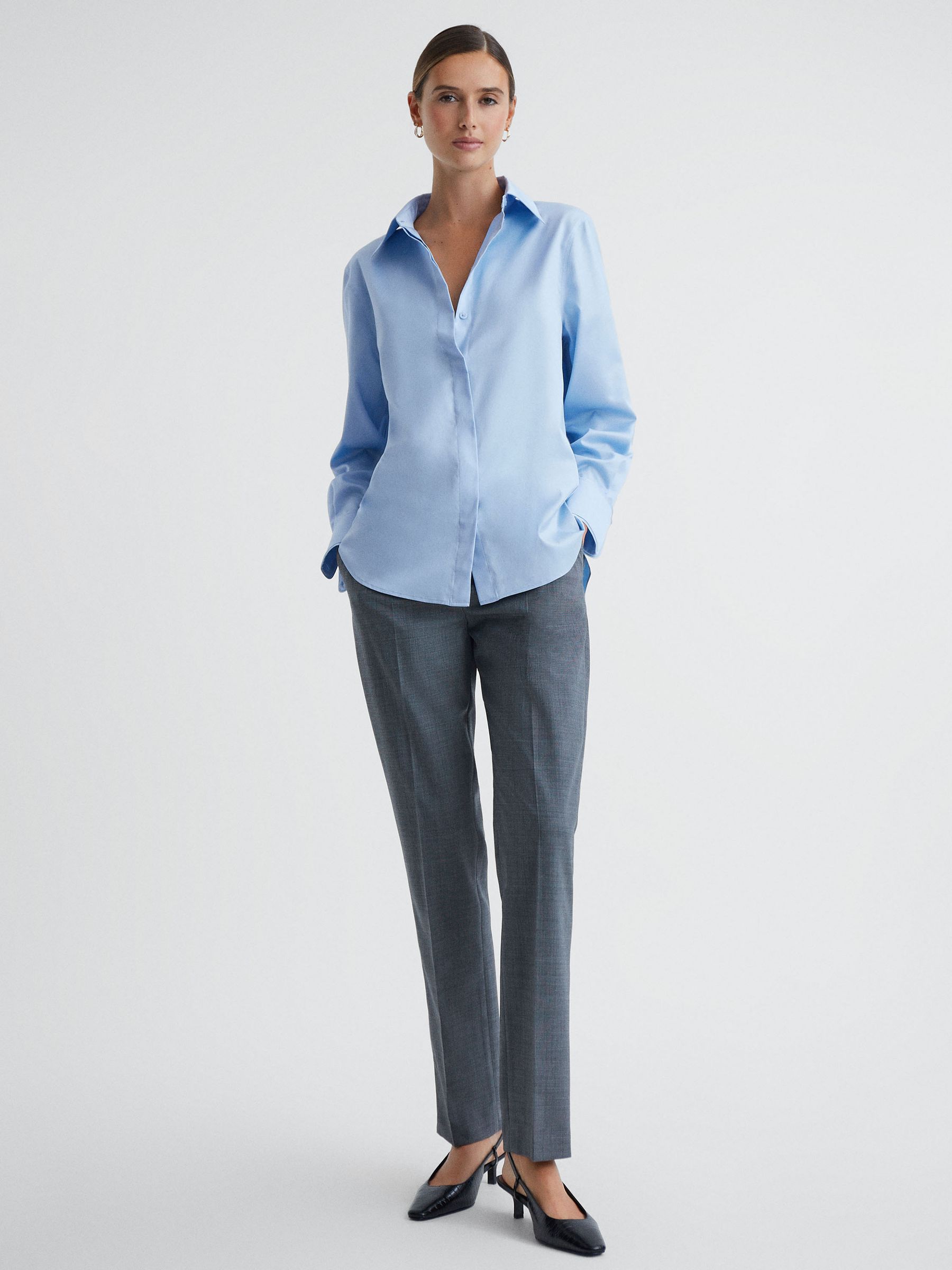 Premium Cotton Shirt in Blue - Image 4 of 6