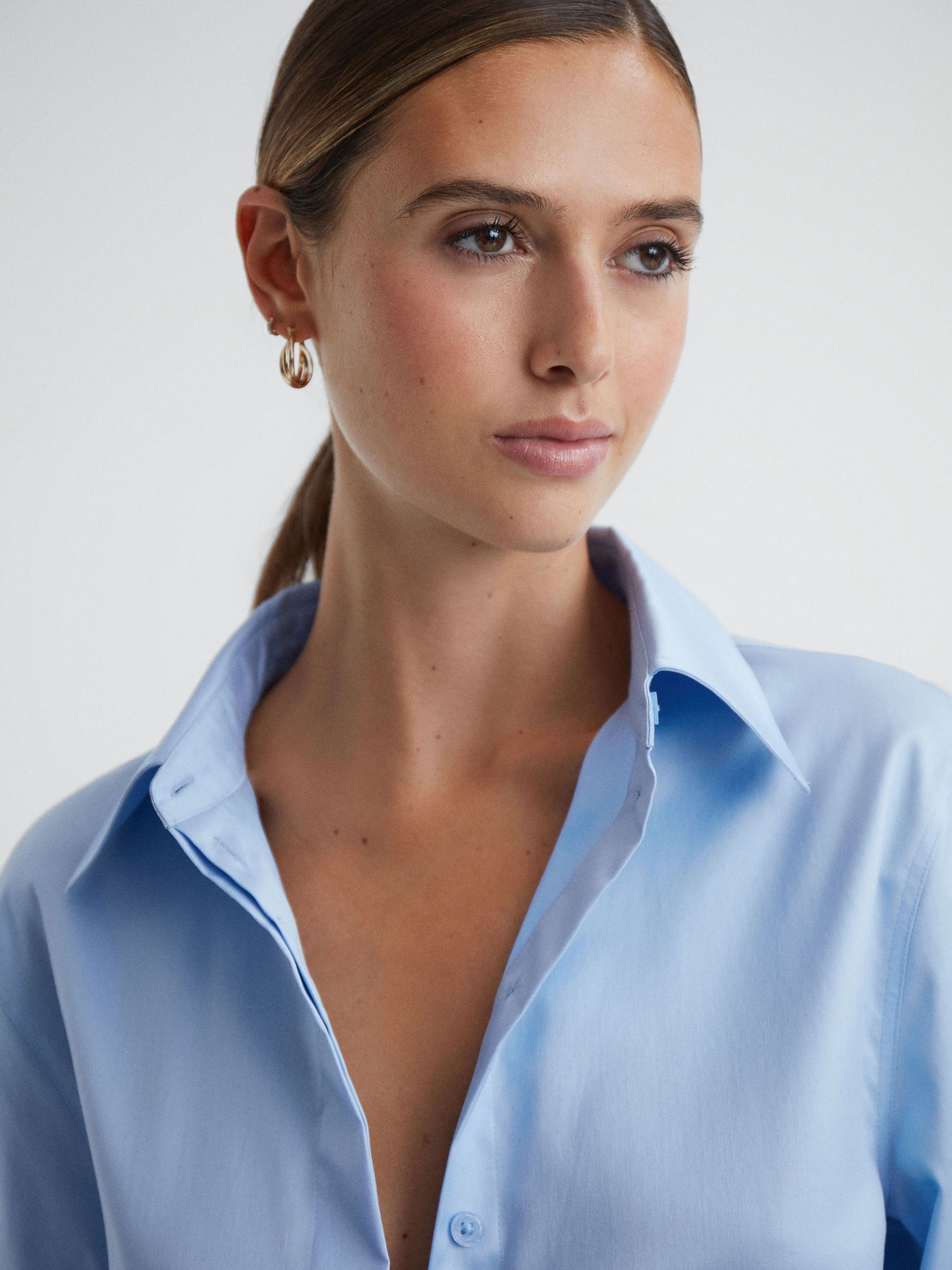 Premium Cotton Shirt in Blue - Image 6 of 6
