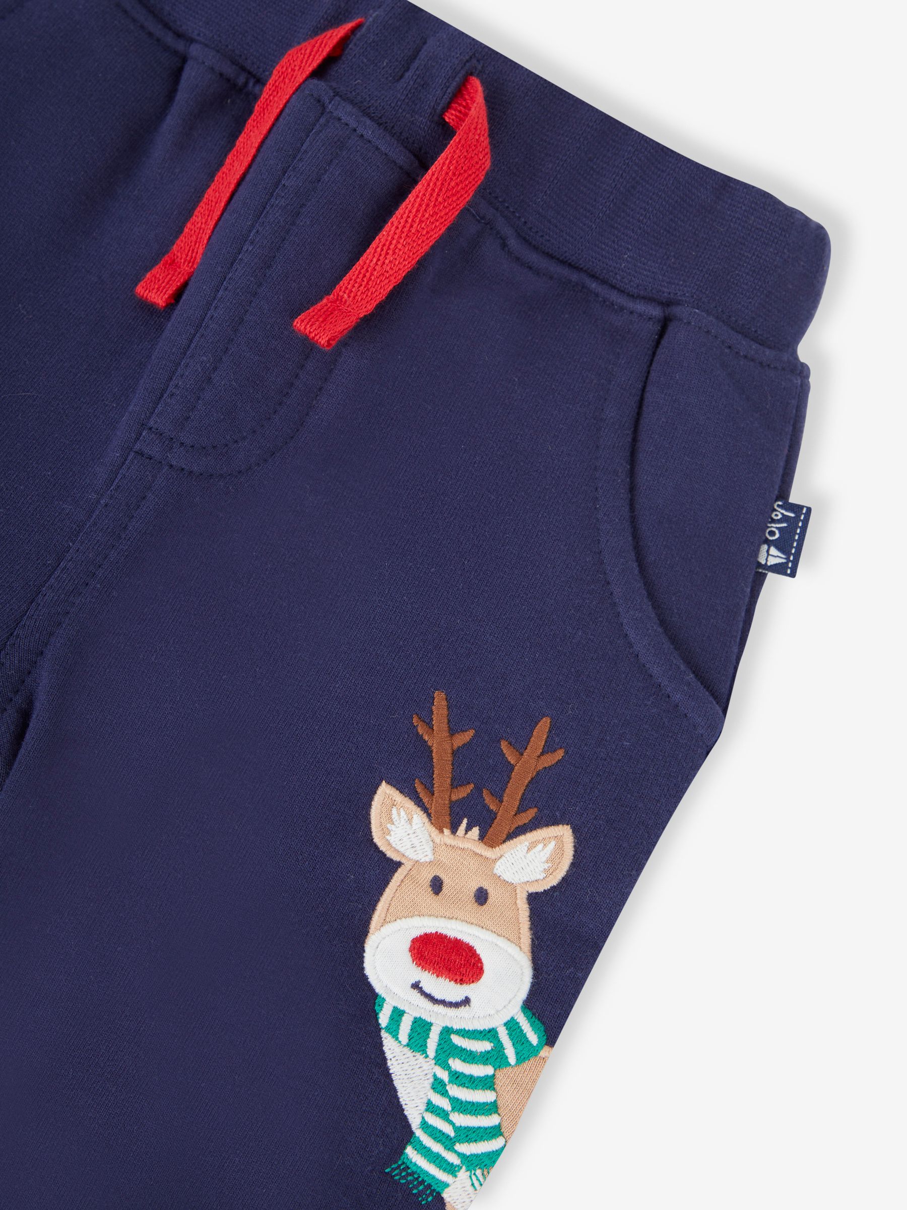 Navy Blue Christmas Appliqué Joggers With Pet In Pocket - Image 2 of 4